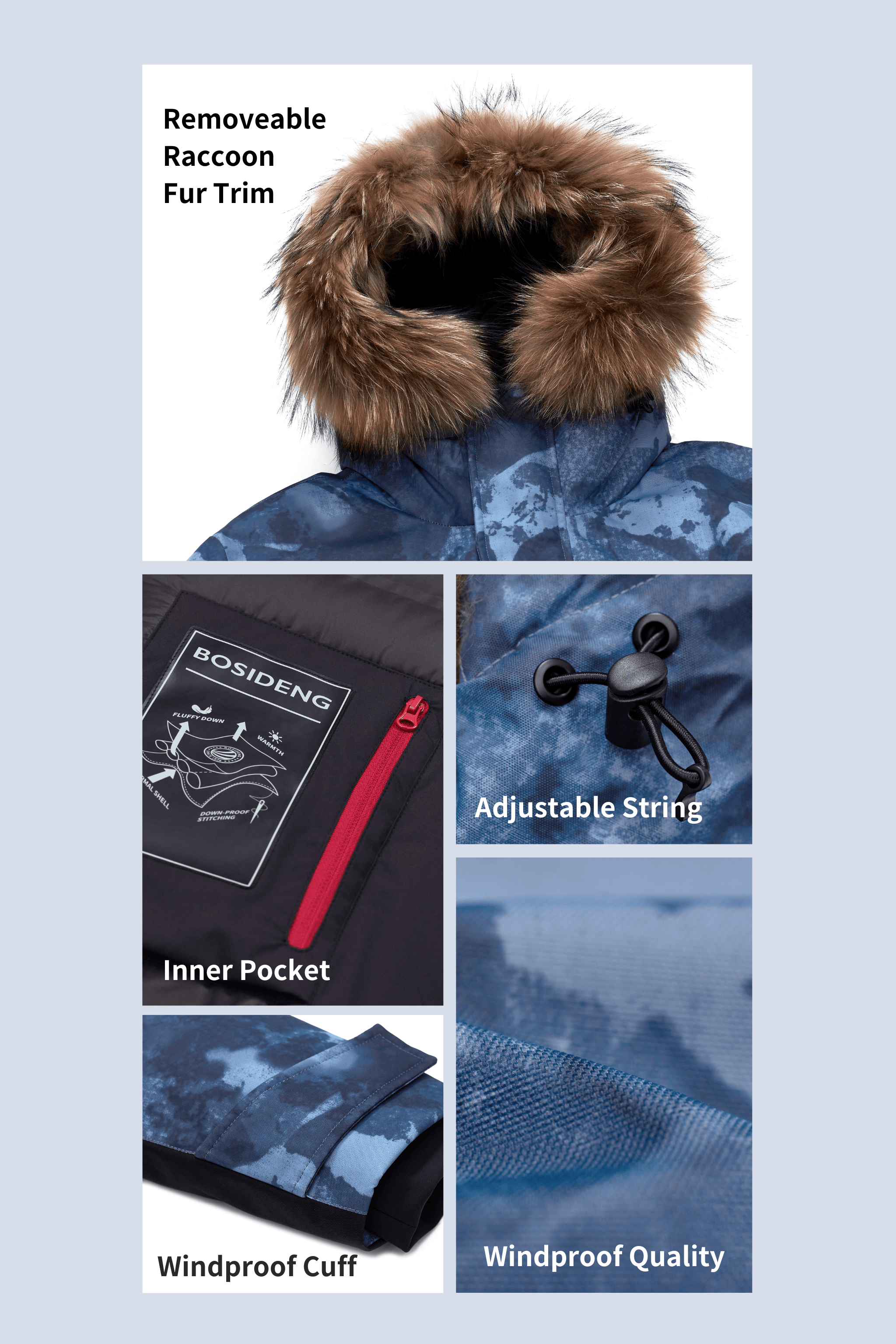 Mid-Length Goose Down Trench With Fur