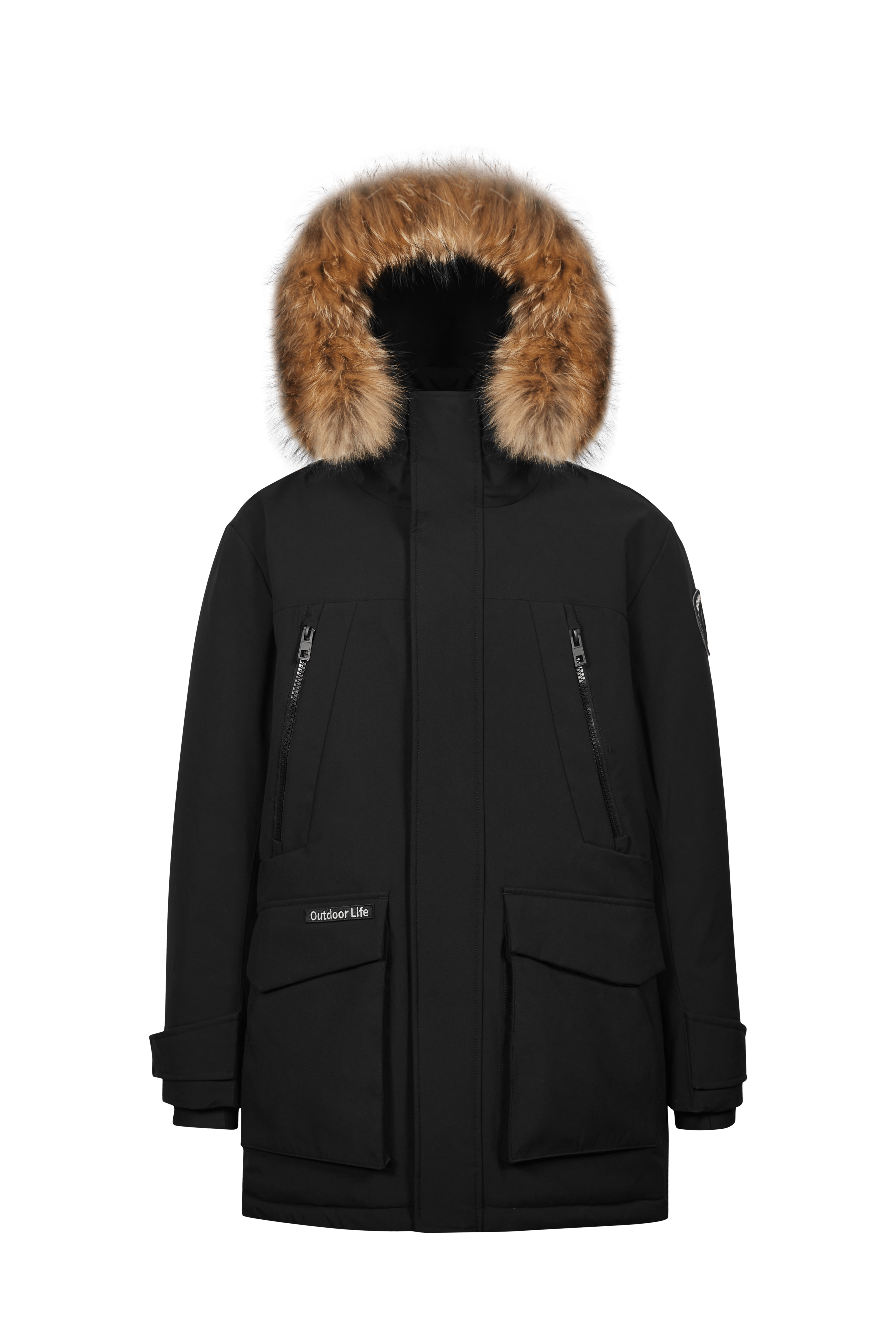 BOSIDENG 2022 Mid-Length Goose Down Trench With Fur Jacket
