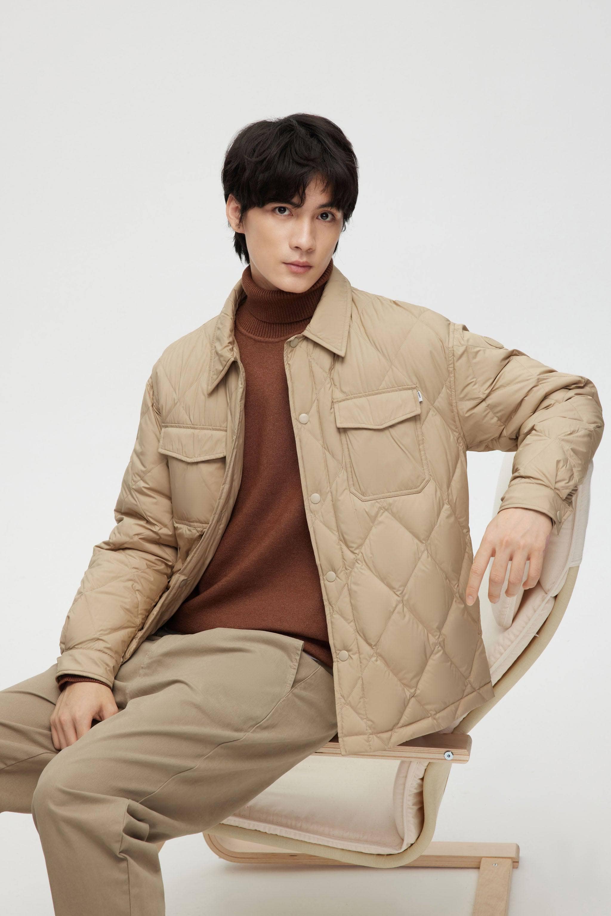 BOSIDENG 2022 Quilted Down Shacket Jacket