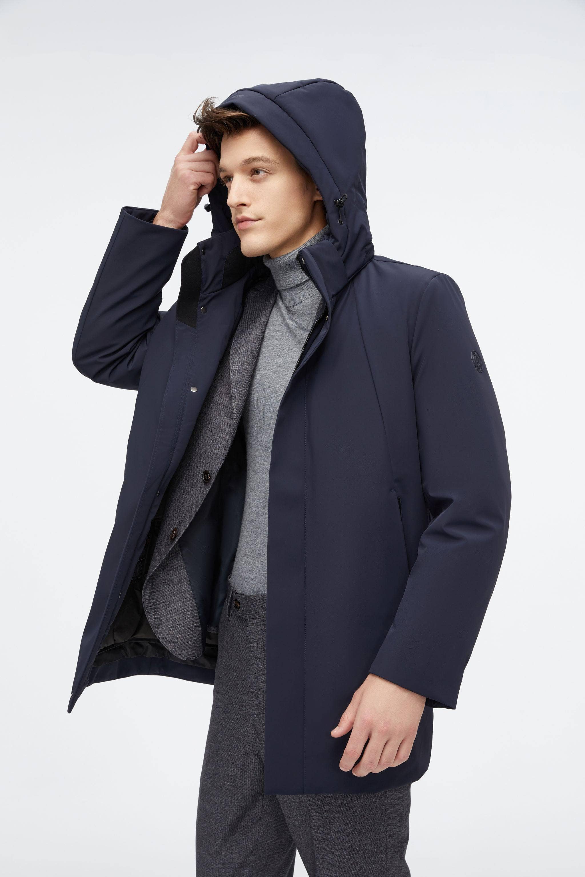 Short trench coat with hood hotsell