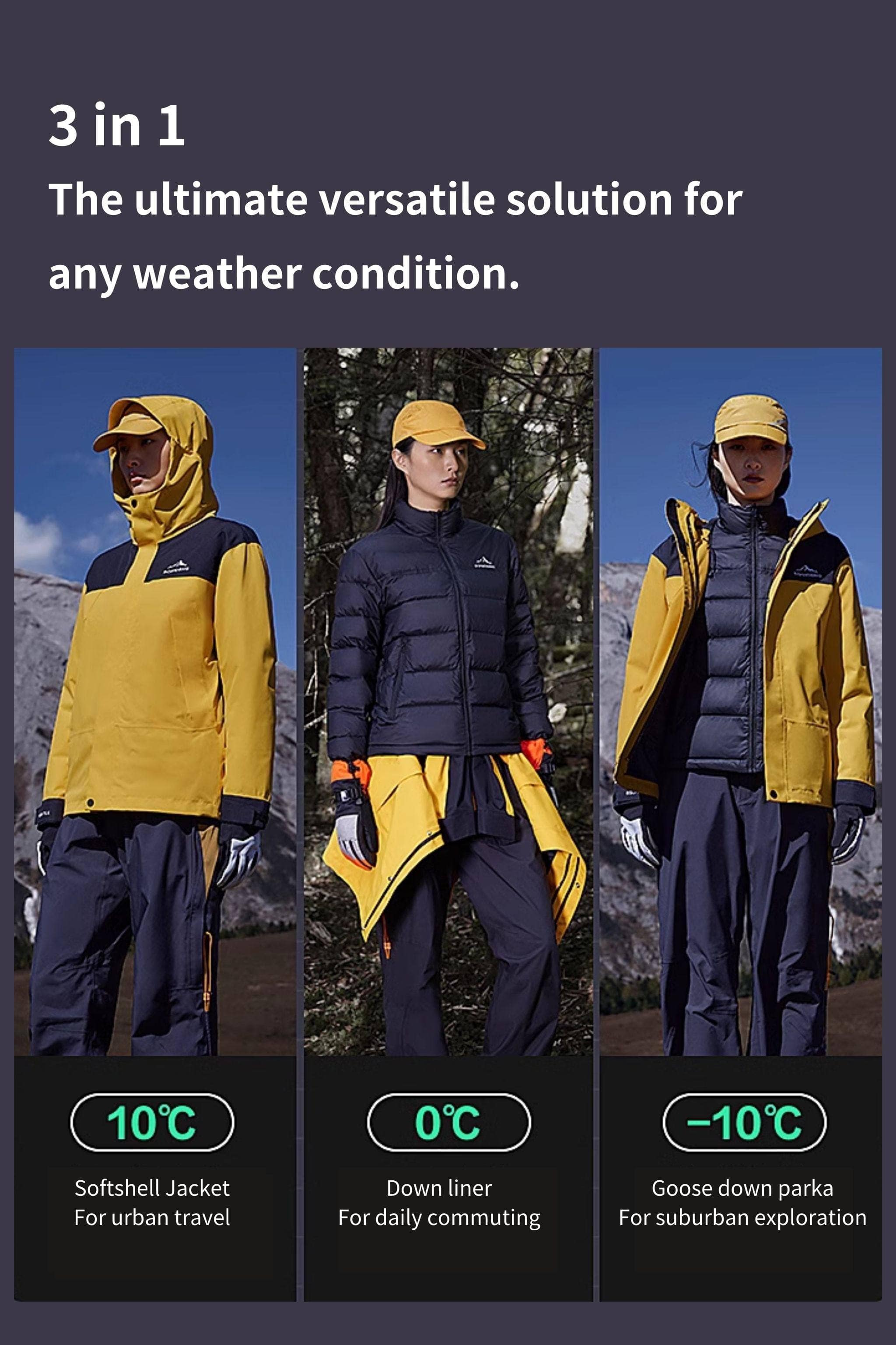 BOSIDENG 2023 3 in 1 All Weather Plus Goose Down Contrast Jacket 2430 Jacket