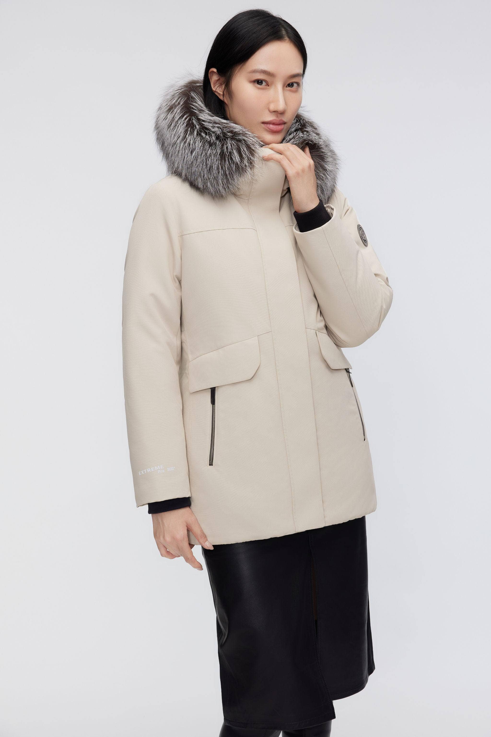 BOSIDENG 2023 Women's Premium Extreme Goose Down Jacket 2384 Jacket 4 / Ash Khaki