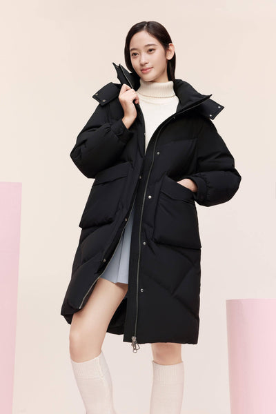 Women's Classic Down Coat with Hood 5252 | BOSIDENG