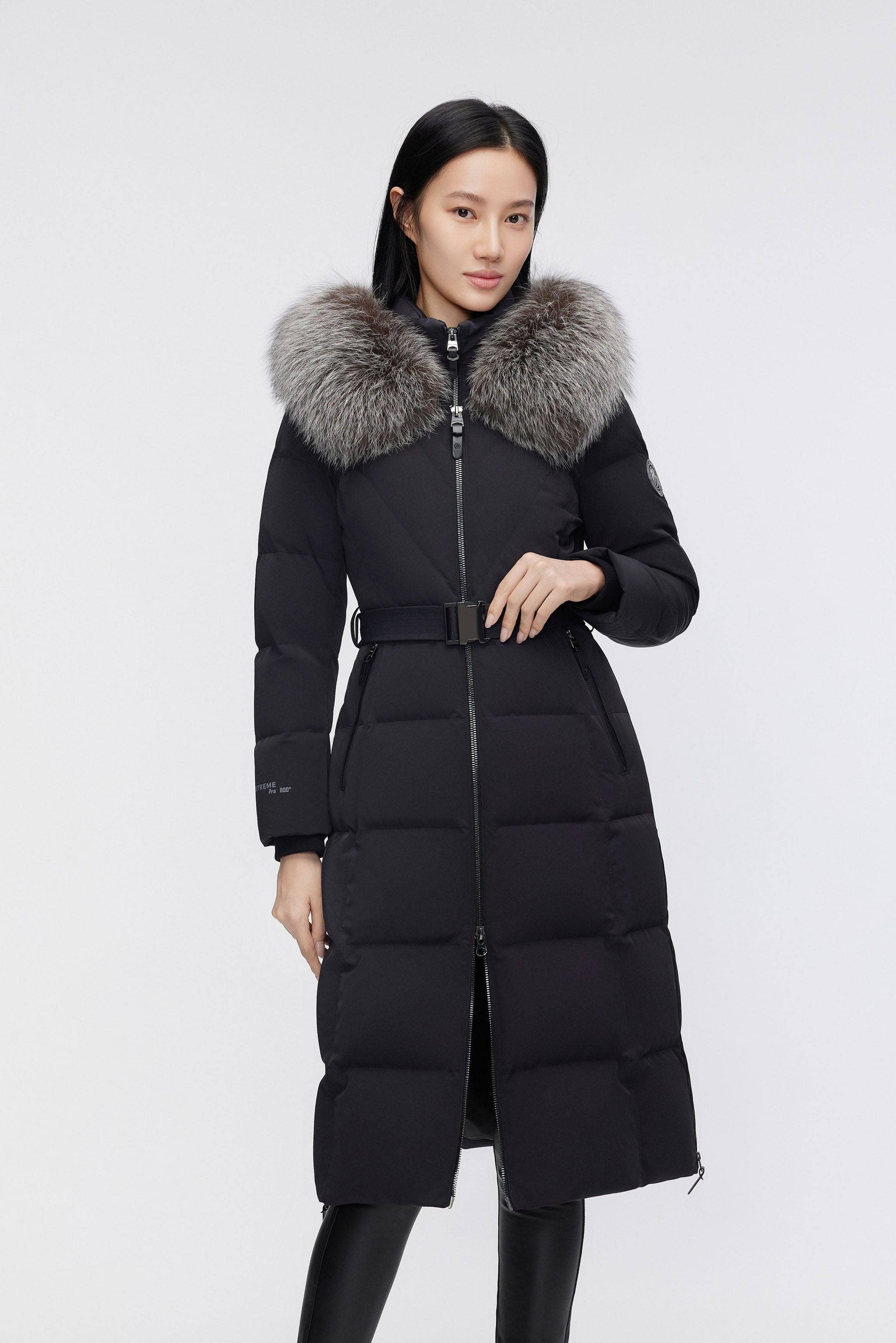 BOSIDENG 2023 Women's Premium Extreme Goose Down Full Length Coat Jacket 4 / Black