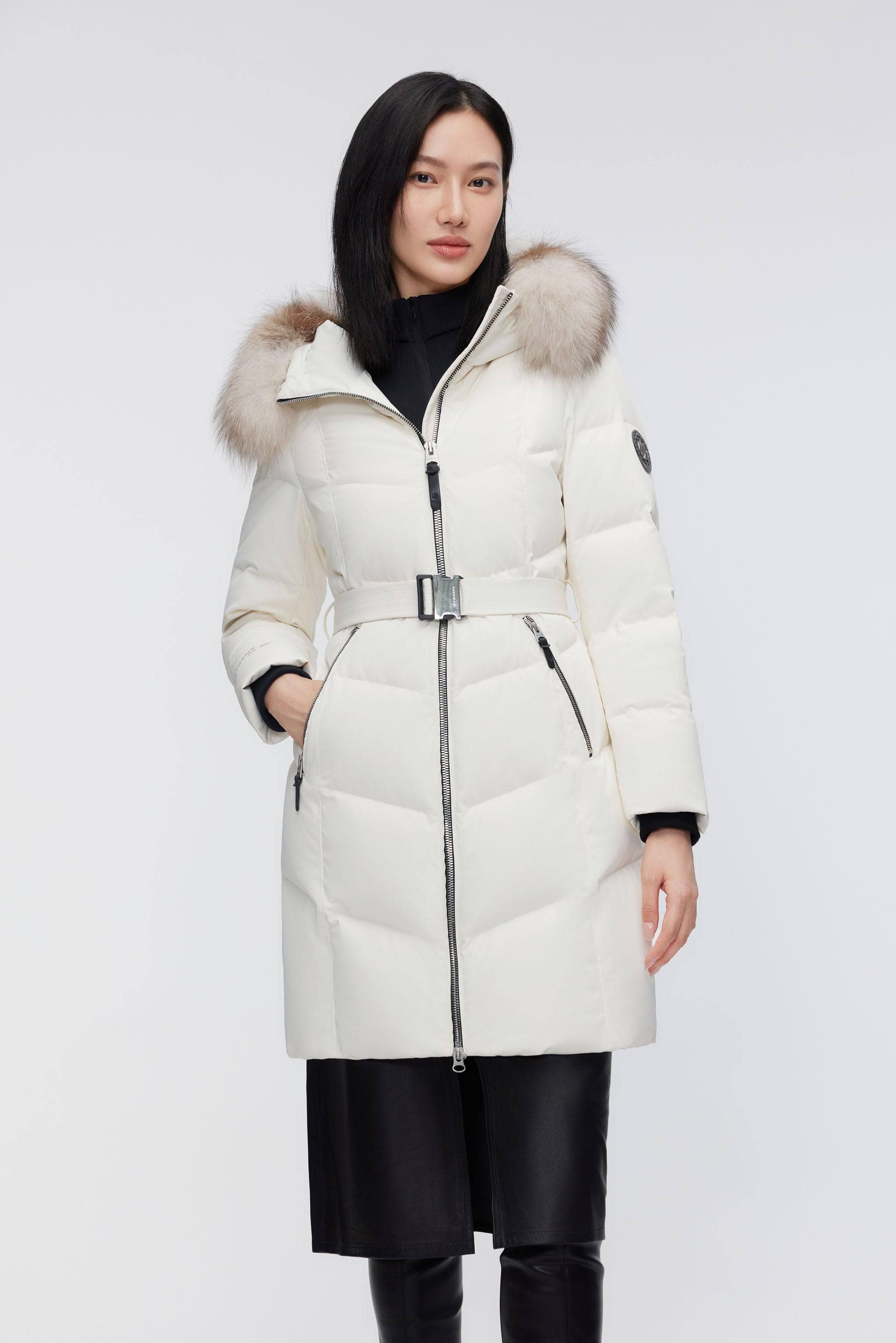 BOSIDENG 2023 Women's Premium Extreme Goose Down Coat 2374 Jacket 4 / Cream