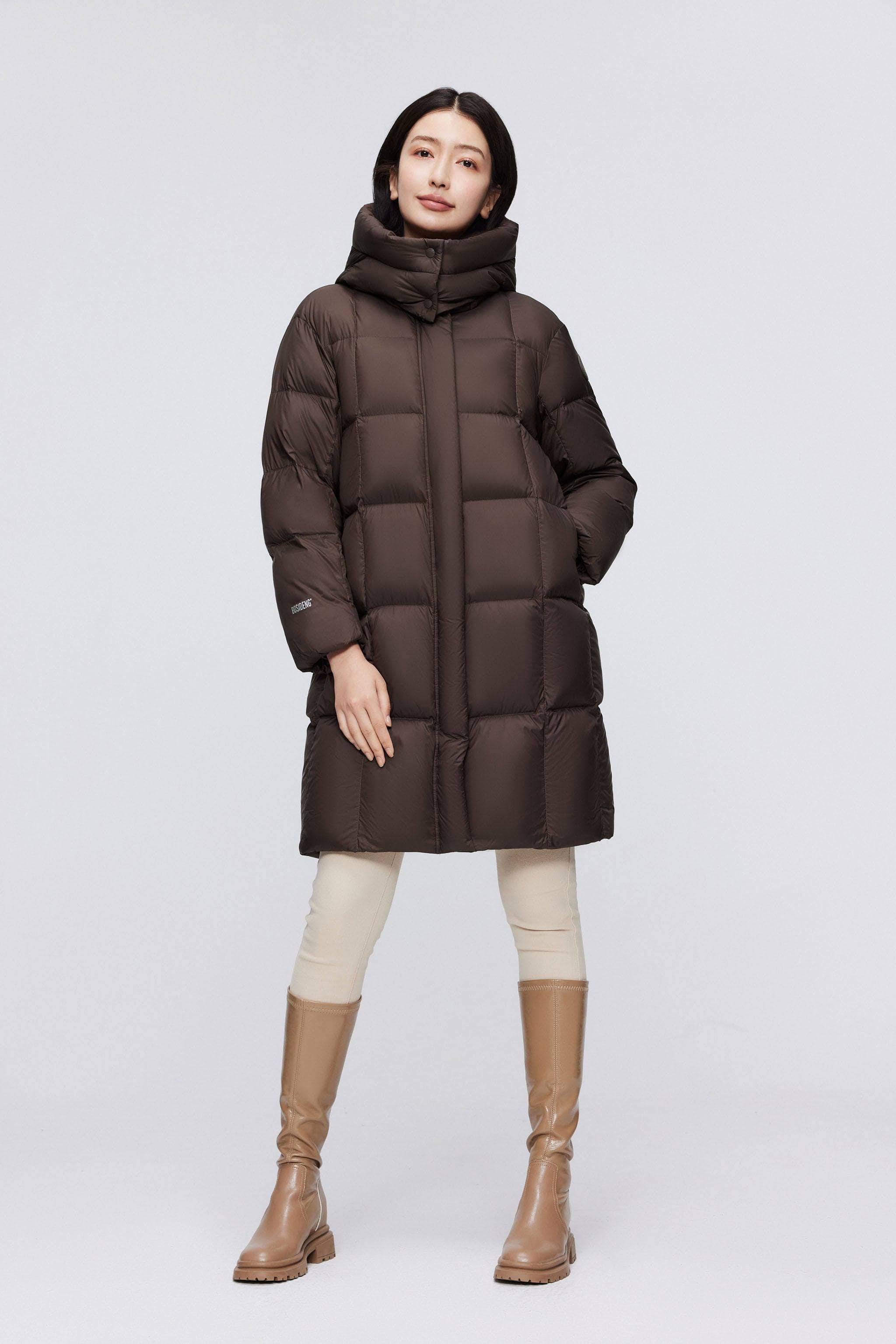BOSIDENG 2023 Feel the Cloud Oversized Down Coat Jacket 4 / Dark Brown