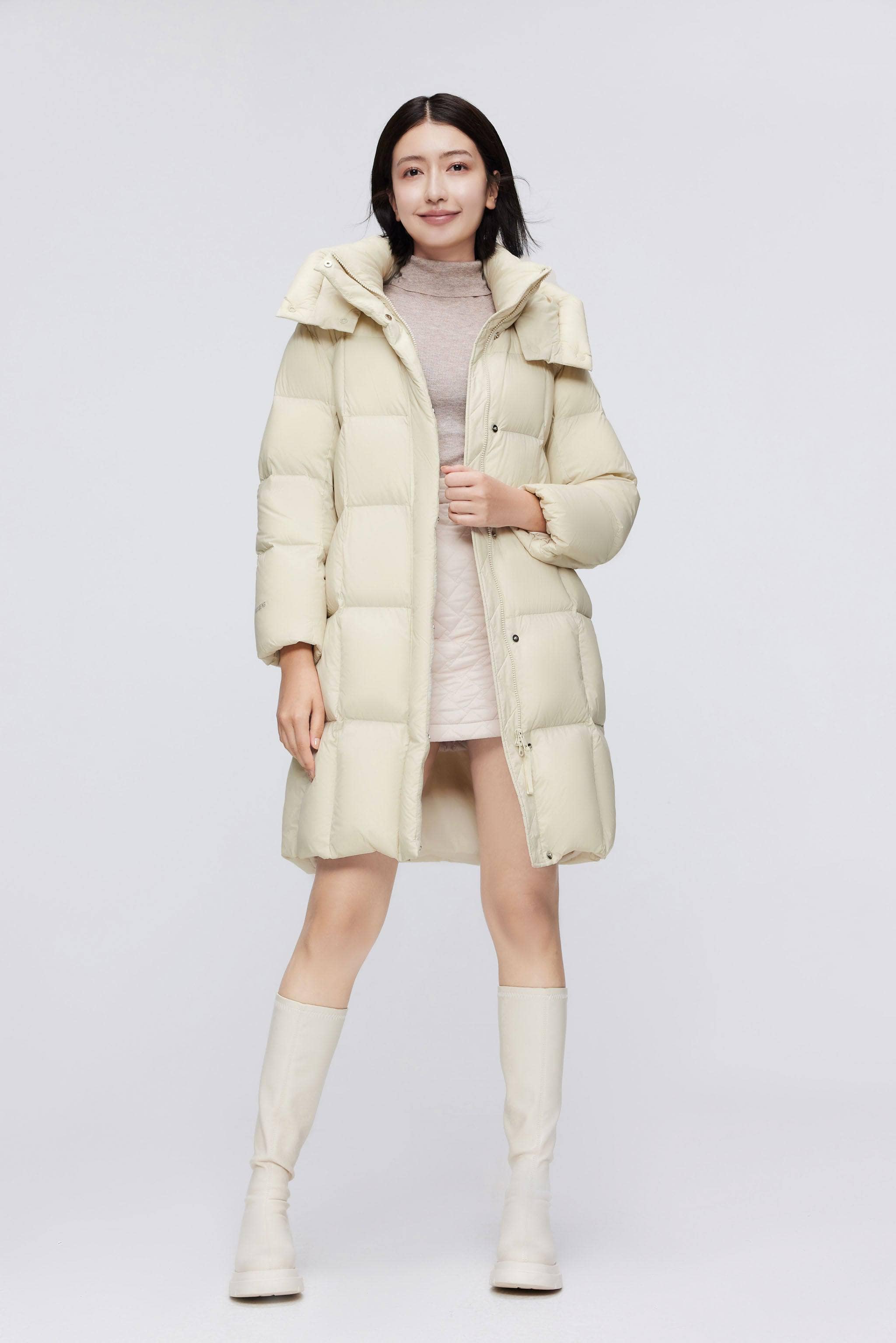 BOSIDENG 2023 Feel the Cloud Oversized Down Coat Jacket 4 / Light Beige