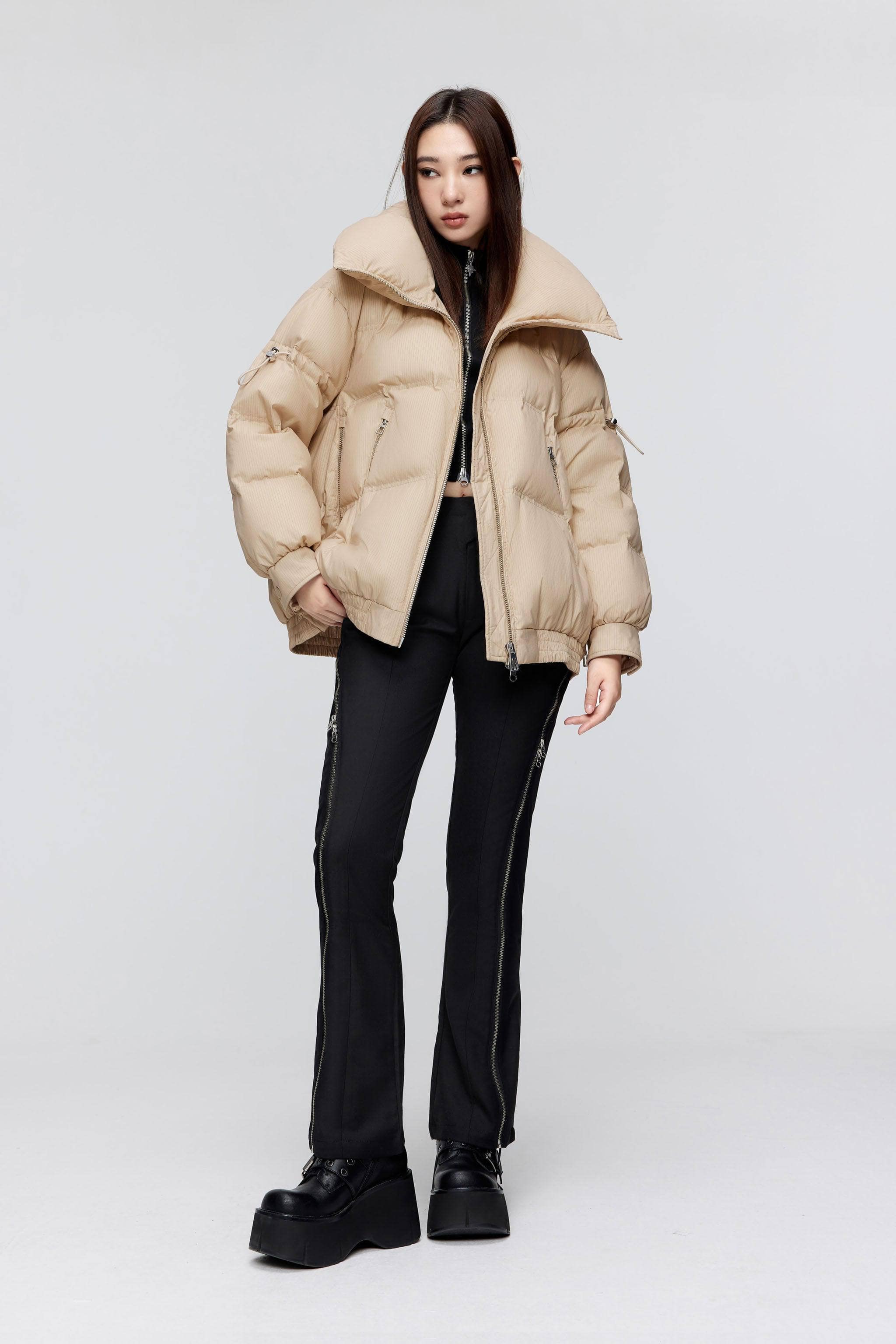 BOSIDENG 2023 BG Collection Oversized Down Coat Jacket 4 / Metallic Blonde