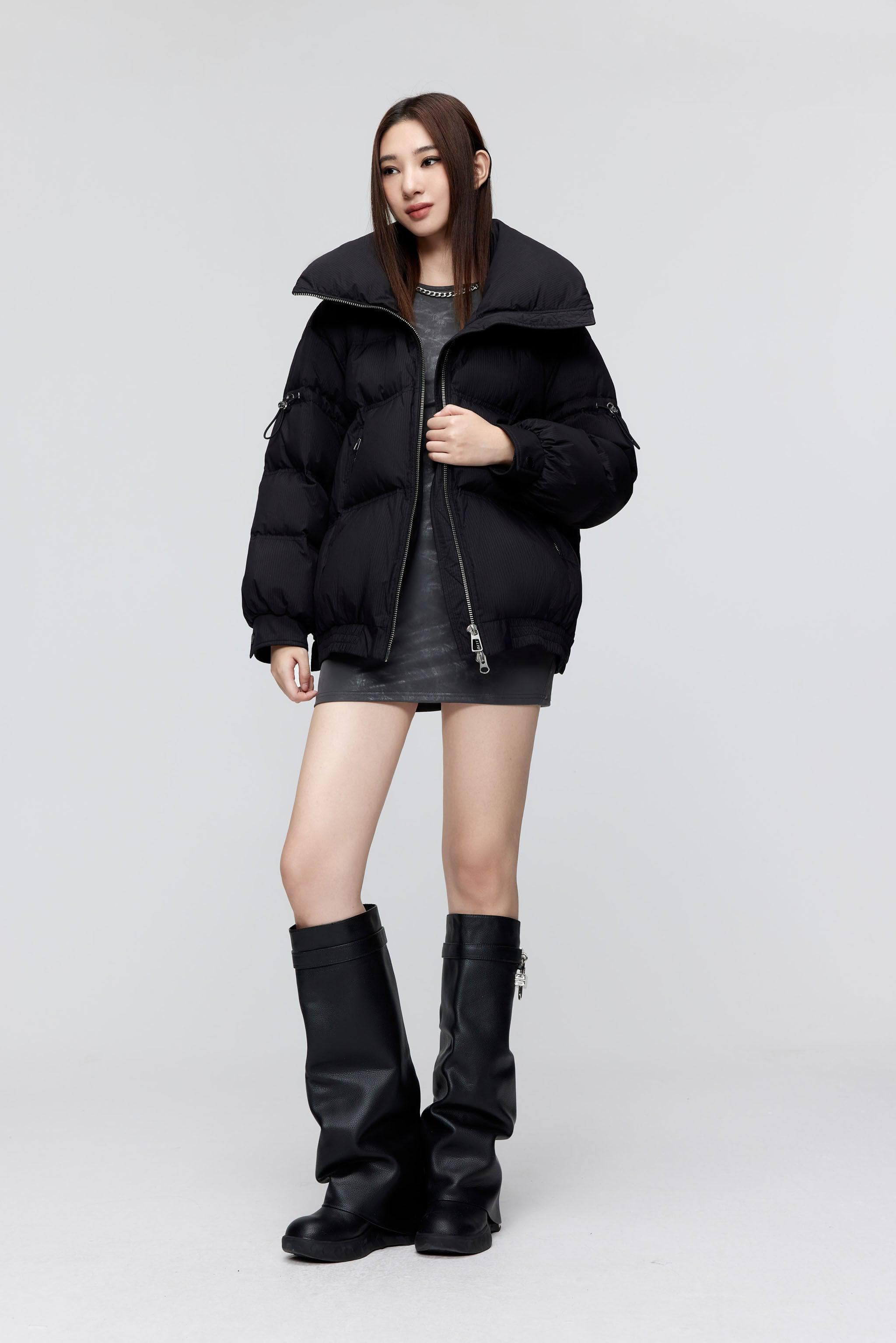 BOSIDENG 2023 BG Collection Oversized Down Coat Jacket 4 / Obsidian Black
