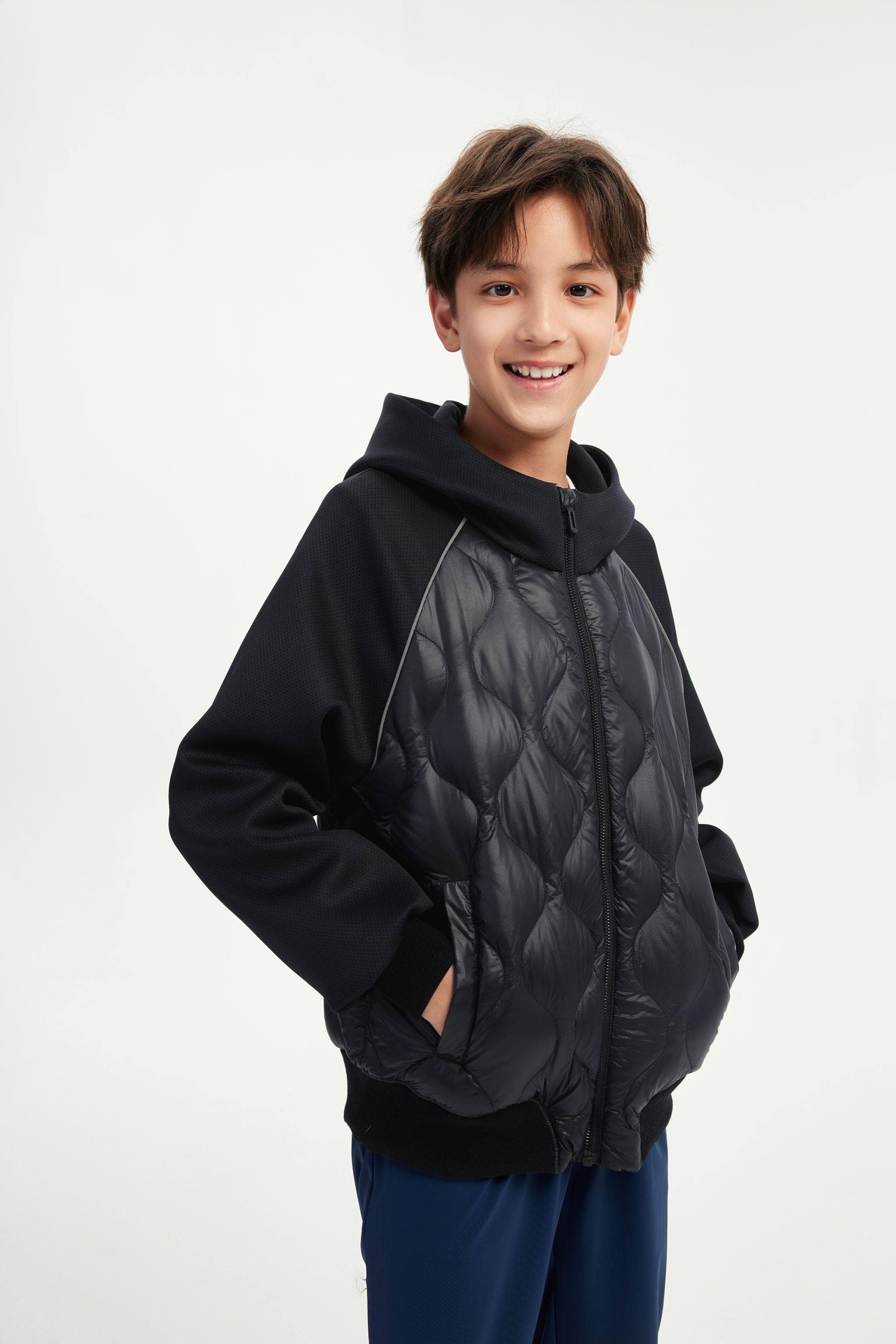 BOSIDENG 2023 Kid's Down Hero Hoodie Jacket 7-8Y / Black