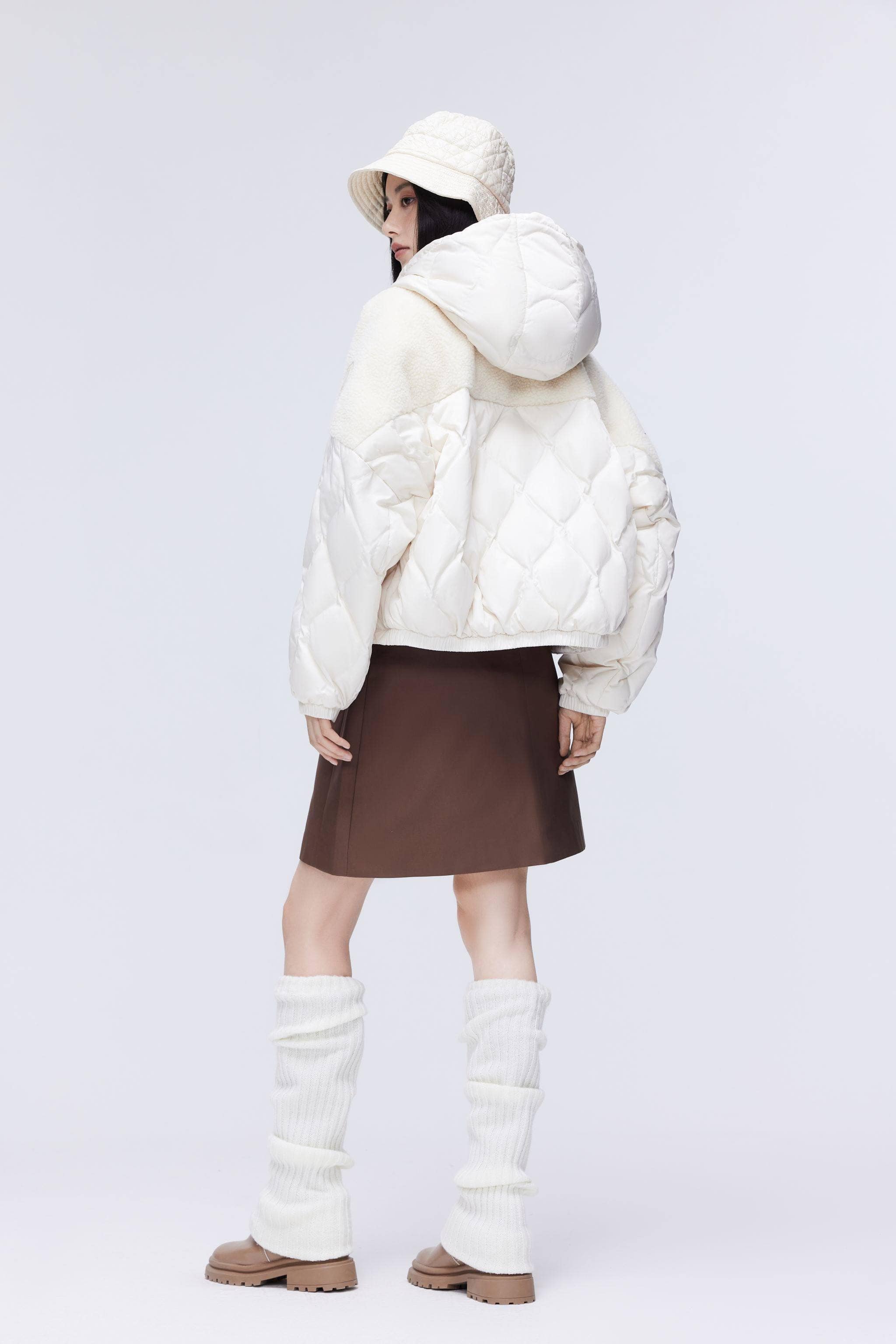 BOSIDENG 2023 Drop Shoulder Lambwool Down Coat Jacket