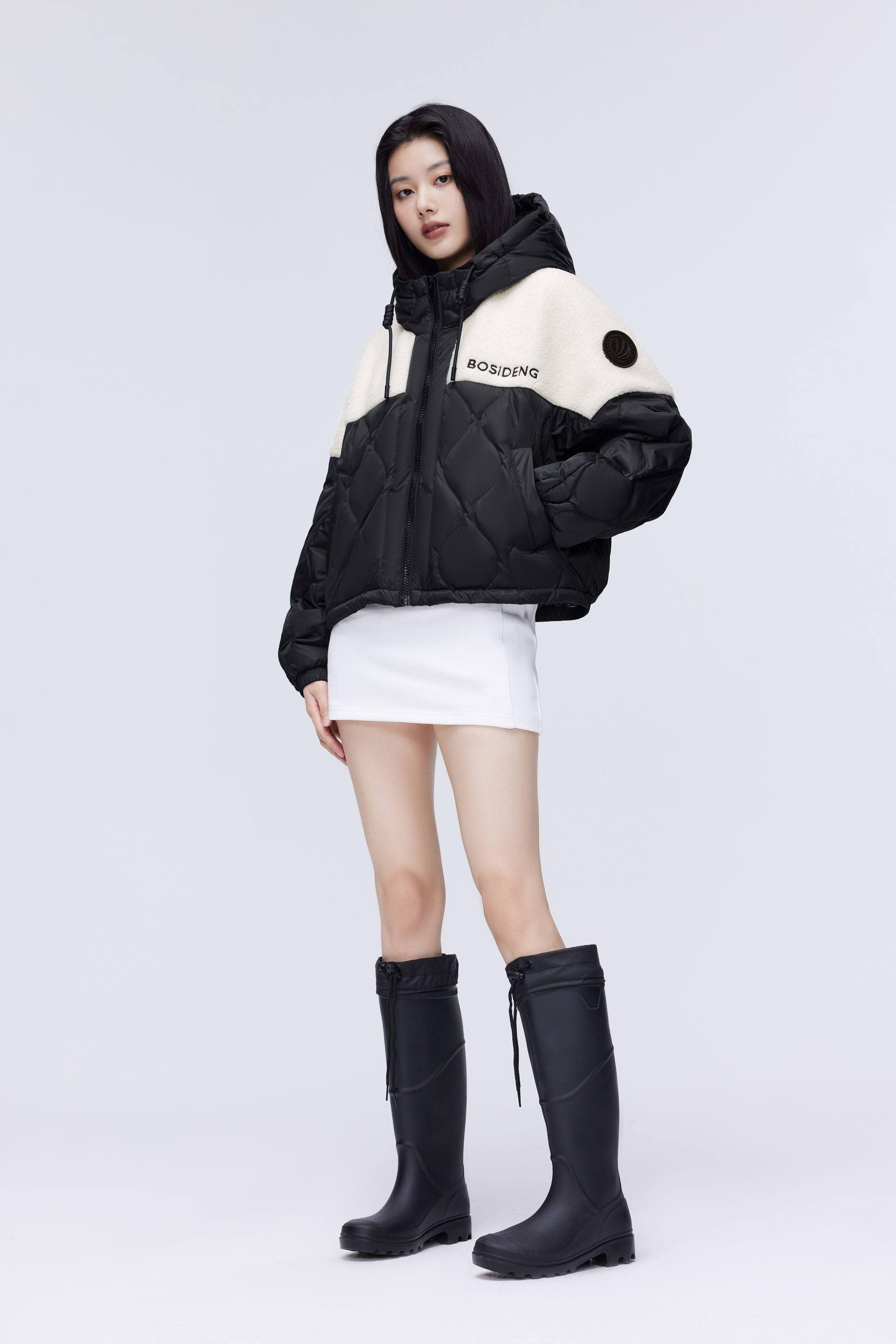 BOSIDENG 2023 Drop Shoulder Lambwool Down Coat Jacket