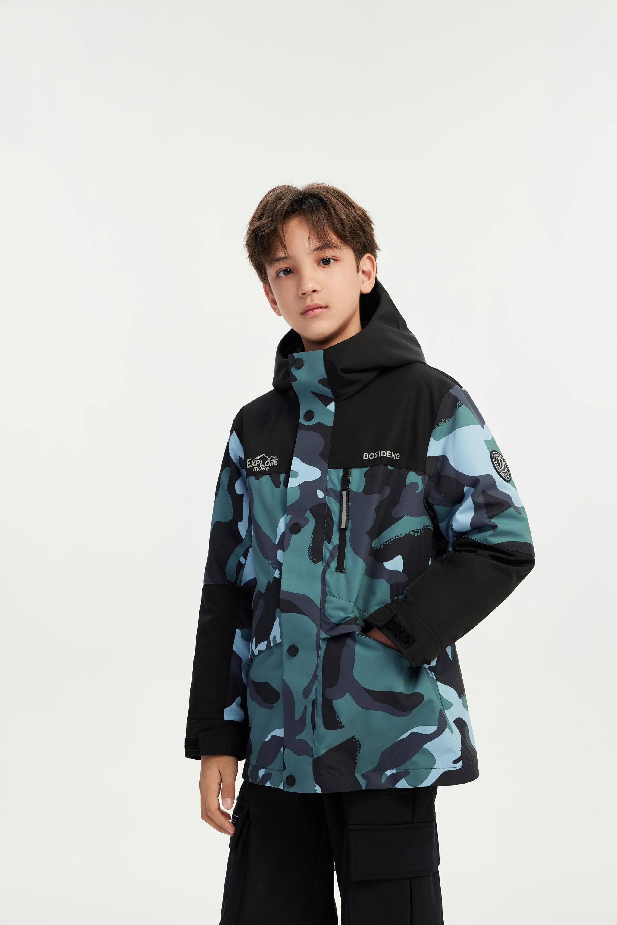 BOSIDENG 2023 Kid's 3 in 1 Waterproof Hoody Down Jacket Jacket