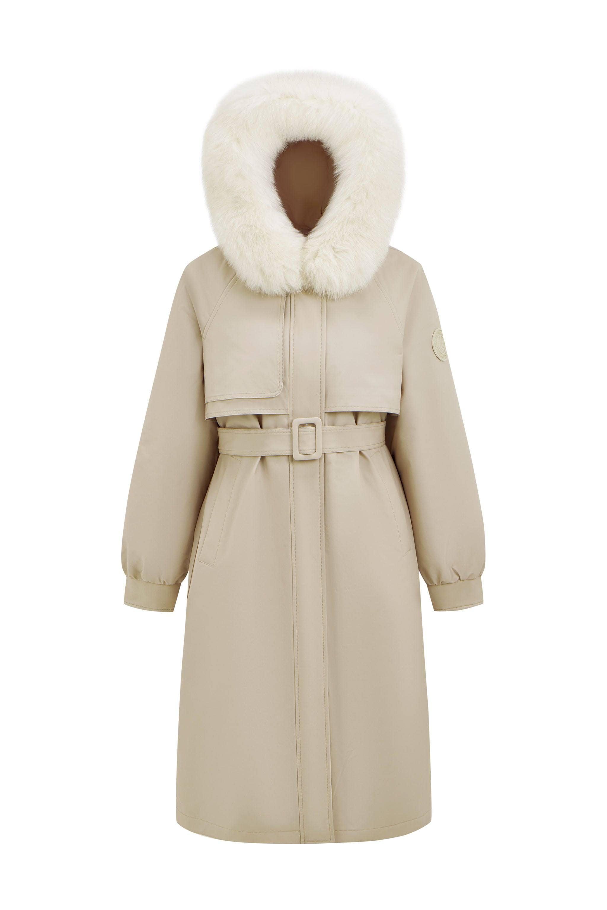 BOSIDENG 2023 Knee Length Fox Fur Down Parka Jacket