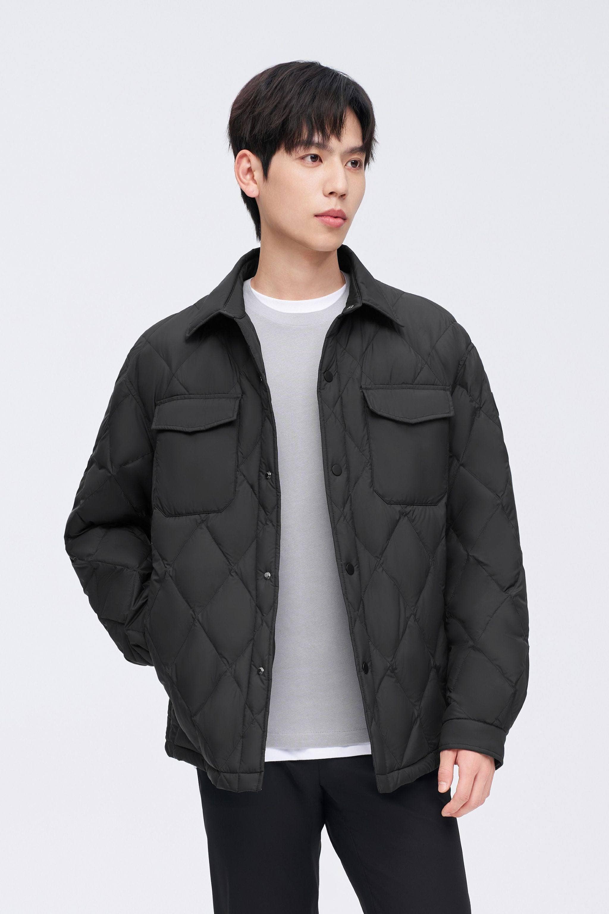 BOSIDENG 2023 Men's Quilted Down Shacket Jacket