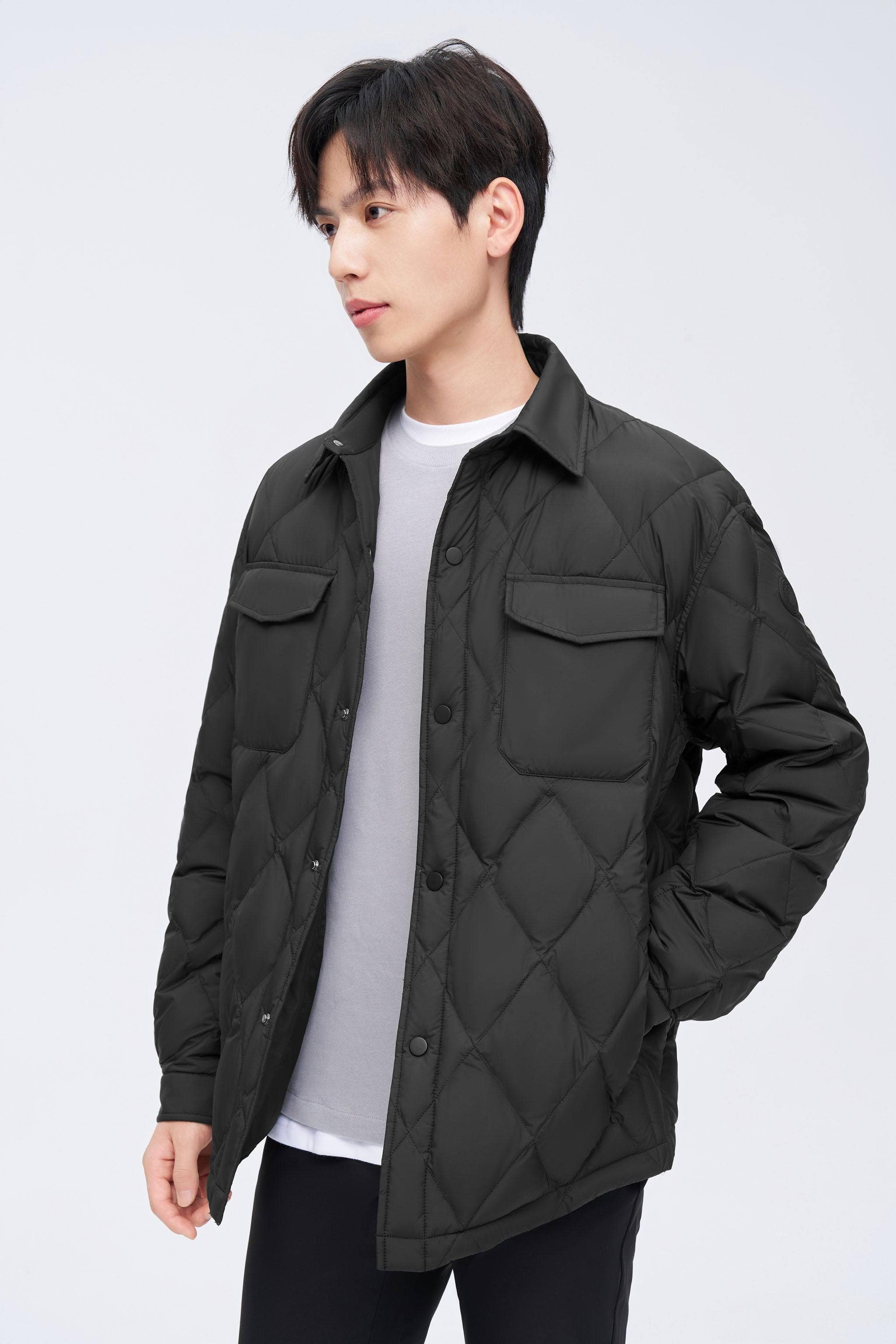 BOSIDENG 2023 Men's Quilted Down Shacket Jacket