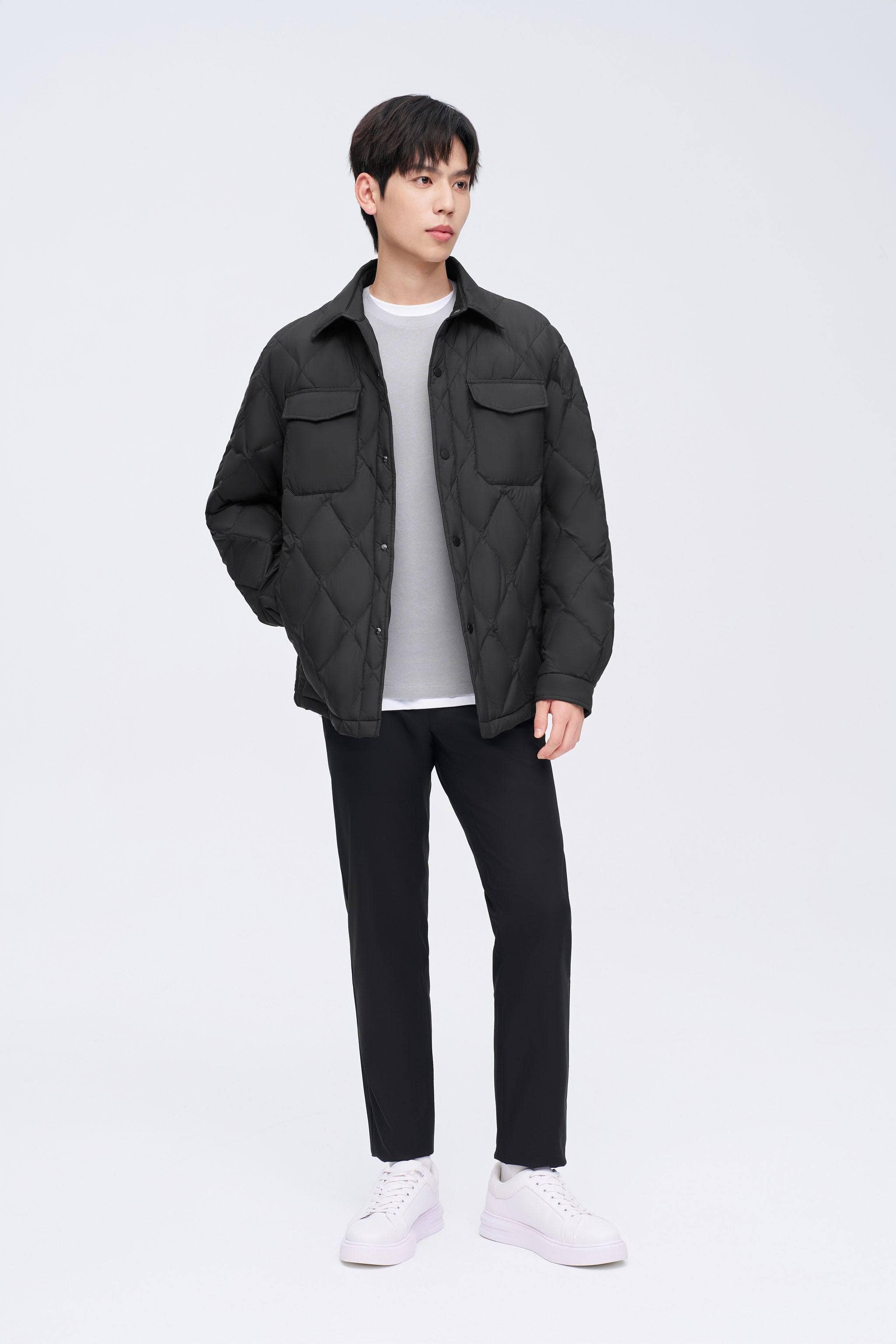 BOSIDENG 2023 Men's Quilted Down Shacket Jacket