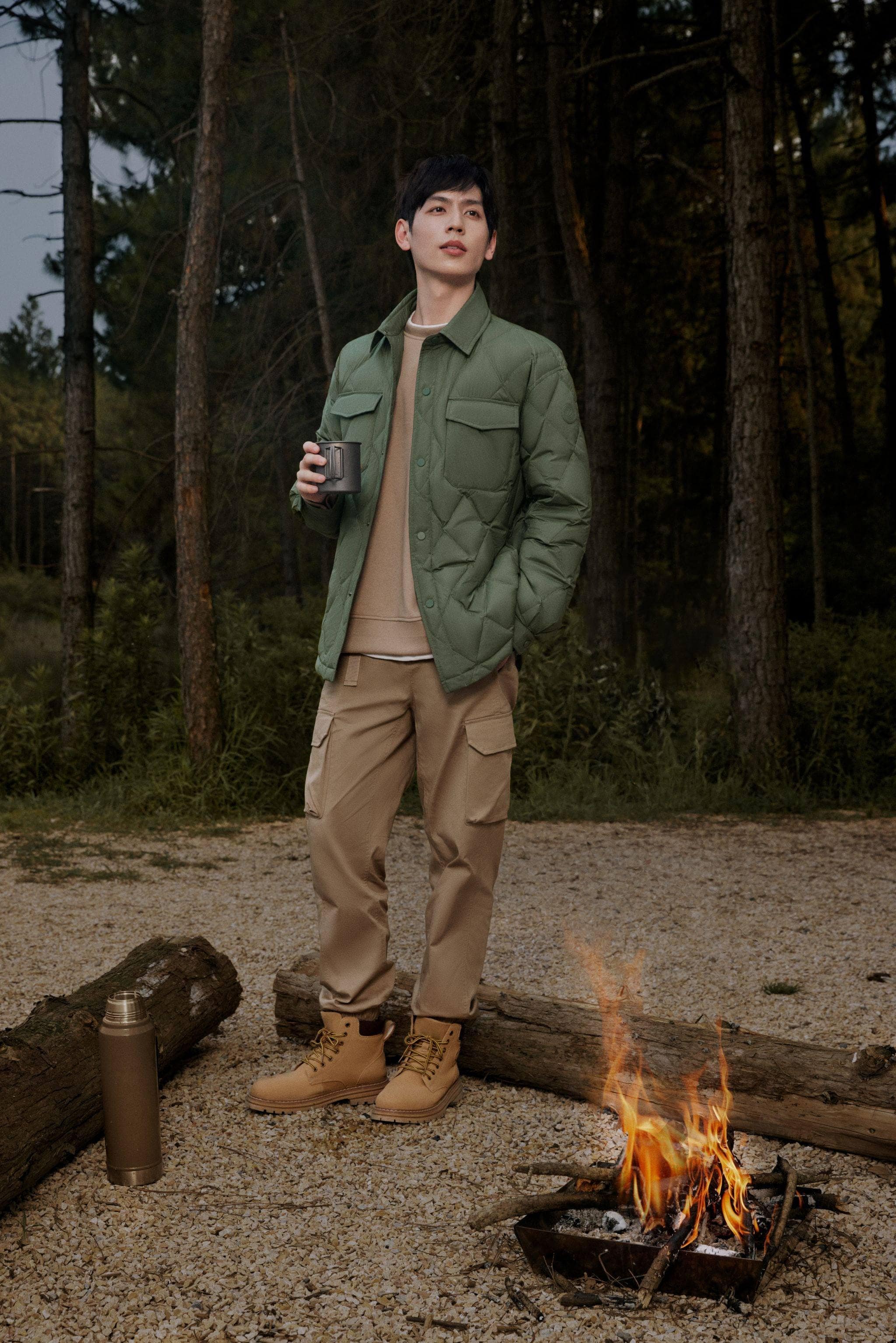 BOSIDENG 2023 Men's Quilted Down Shacket Jacket