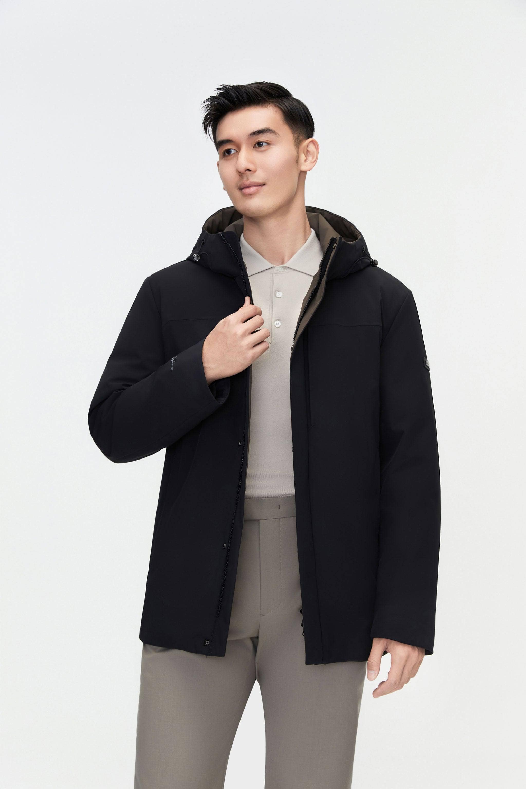 BOSIDENG 2023 Men's Classic Business Goose Down Windbreaker S / Black
