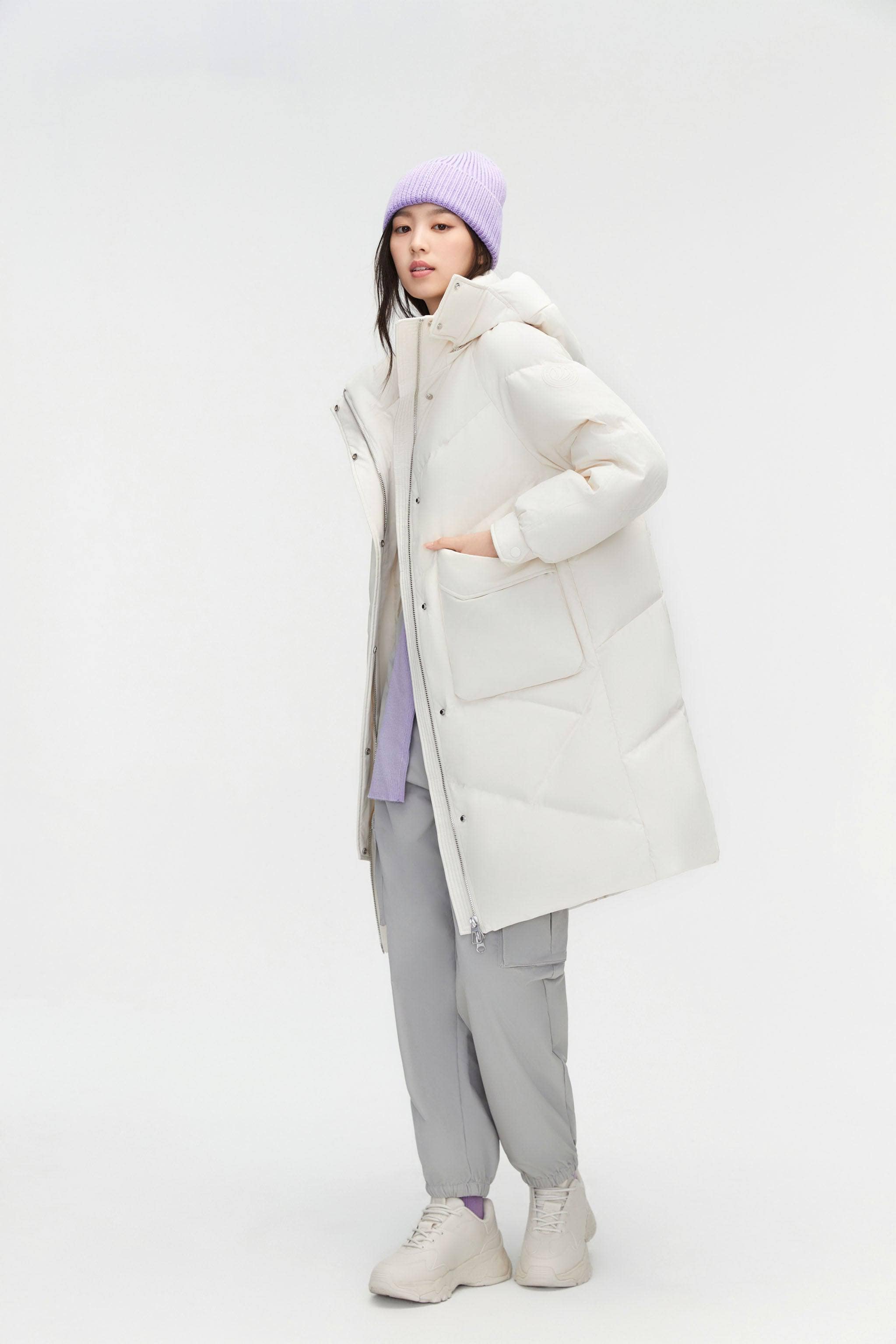BOSIDENG 2023 Women's Classic Down Coat with Hood 5252 Jacket