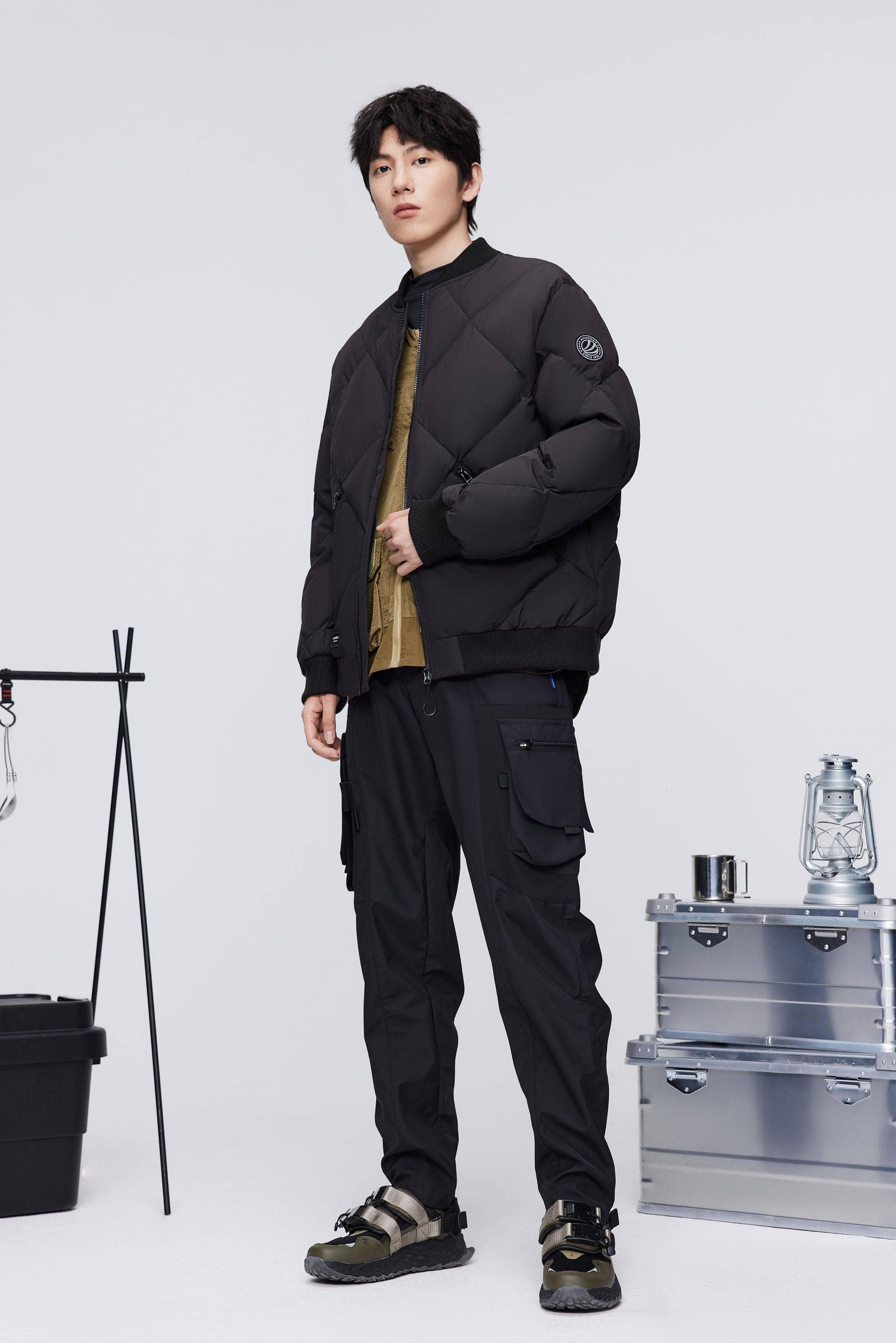 BOSIDENG 2023 Men's Casual Down Bomber Jacket XS / Black