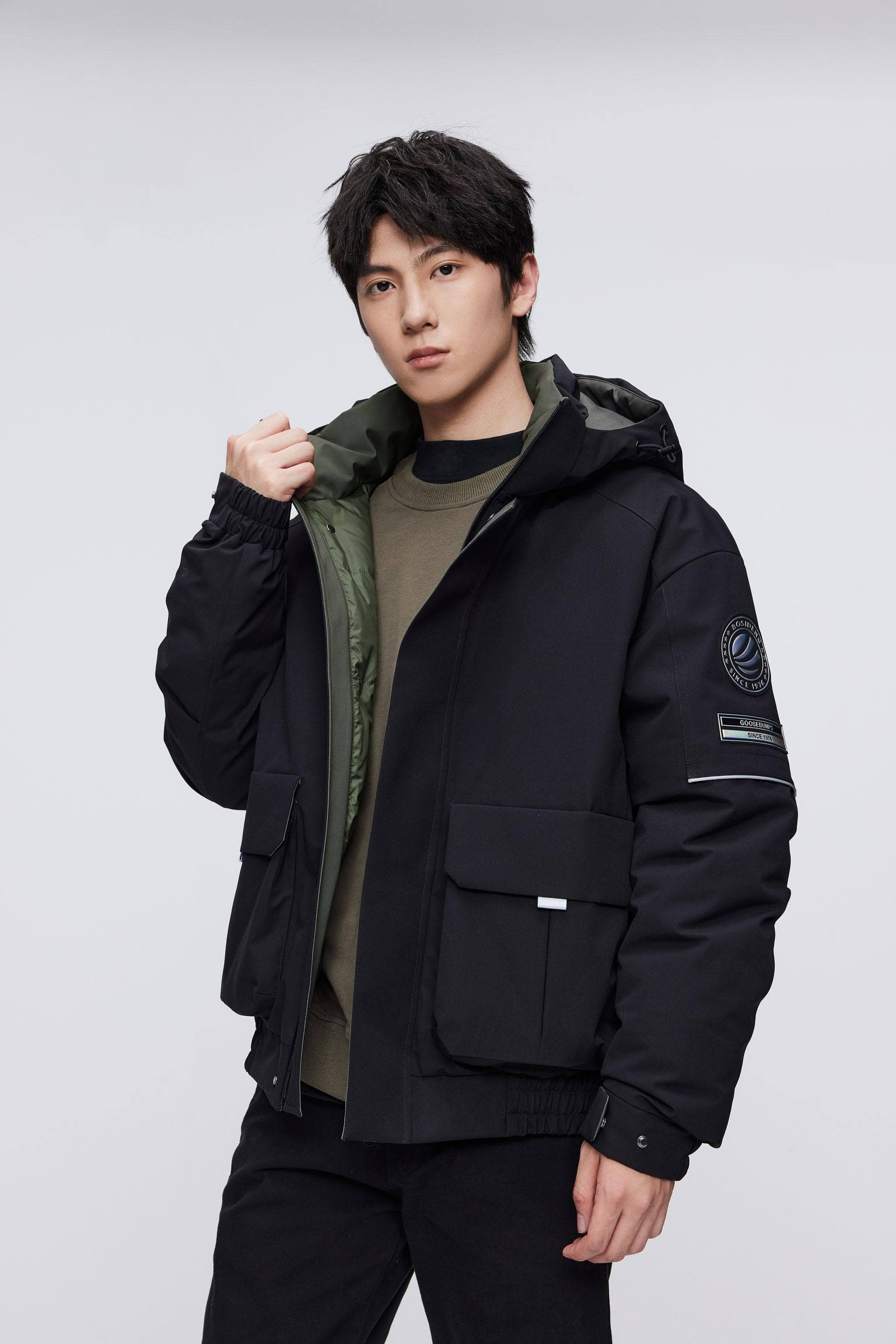 BOSIDENG 2023 Mens Down Jacket with Hood 5427 XS / Black