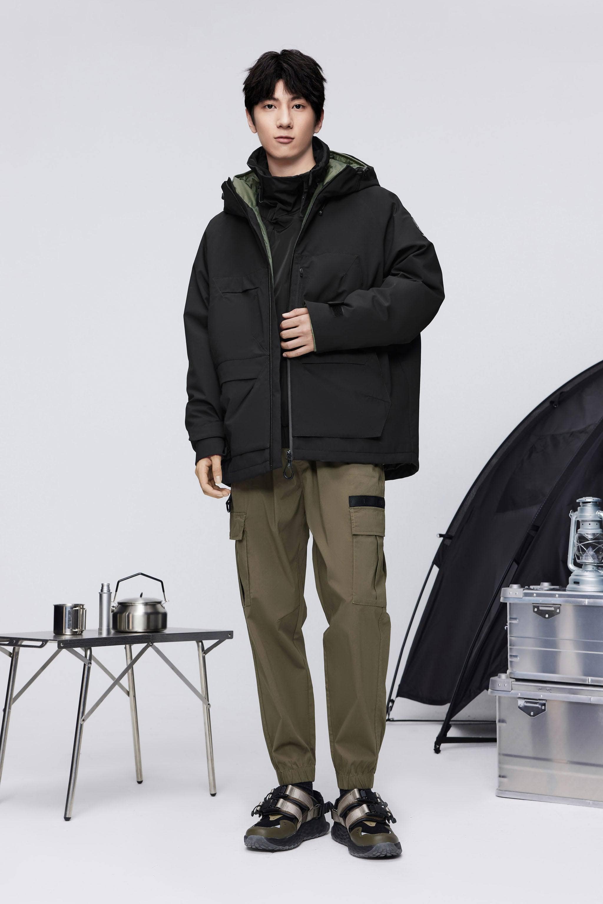 BOSIDENG 2023 Tactical Outdoor Down Windbreaker Jacket XXS / Black