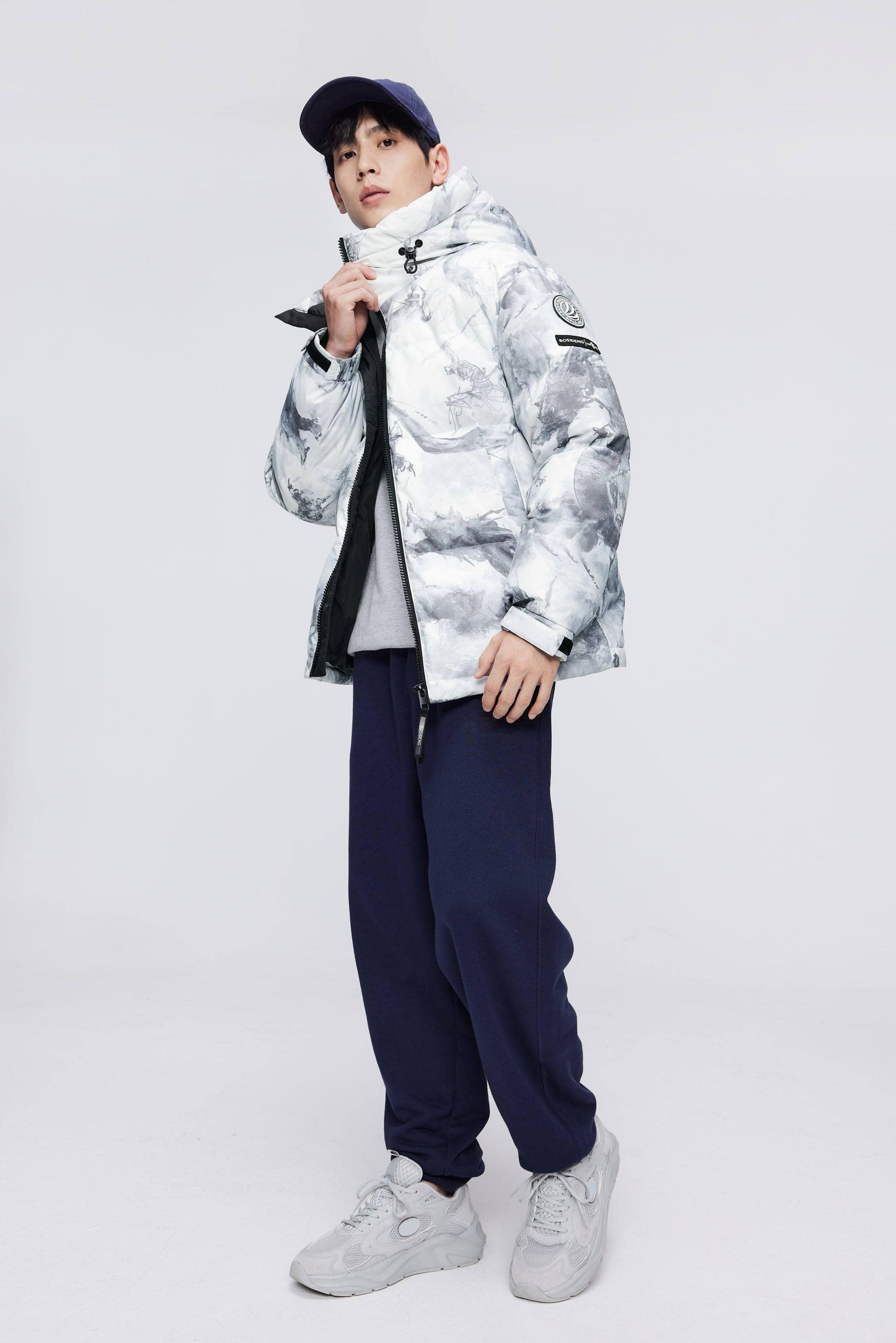 BOSIDENG 2023 Classic Down Jacket with Hood 3330 Jacket XXXS / Light Grey