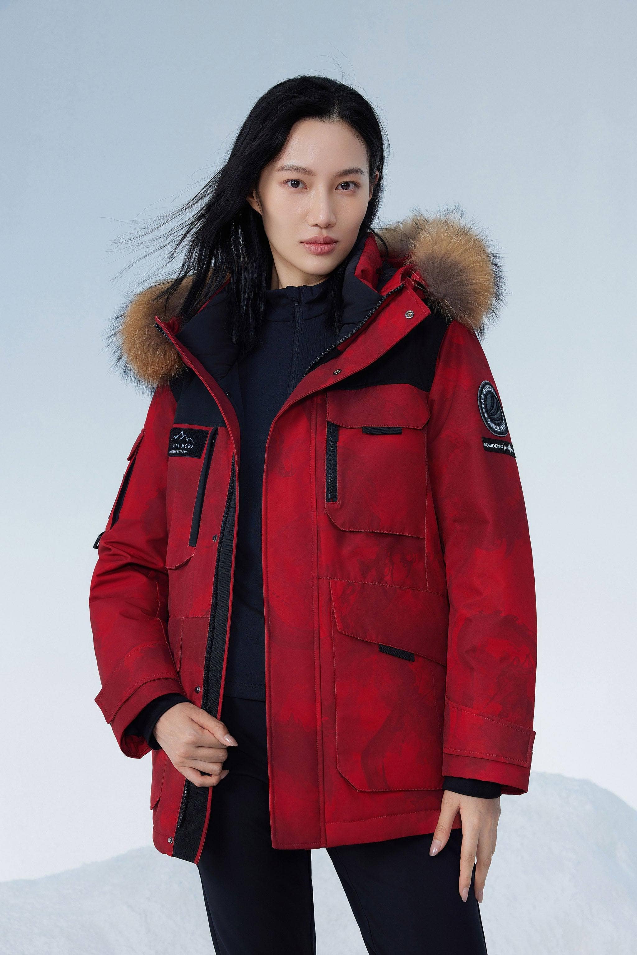 BOSIDENG 2023 Classic Extreme Goose Down Jacket 2317 Jacket XXXS / Subtle Red Dragon Print