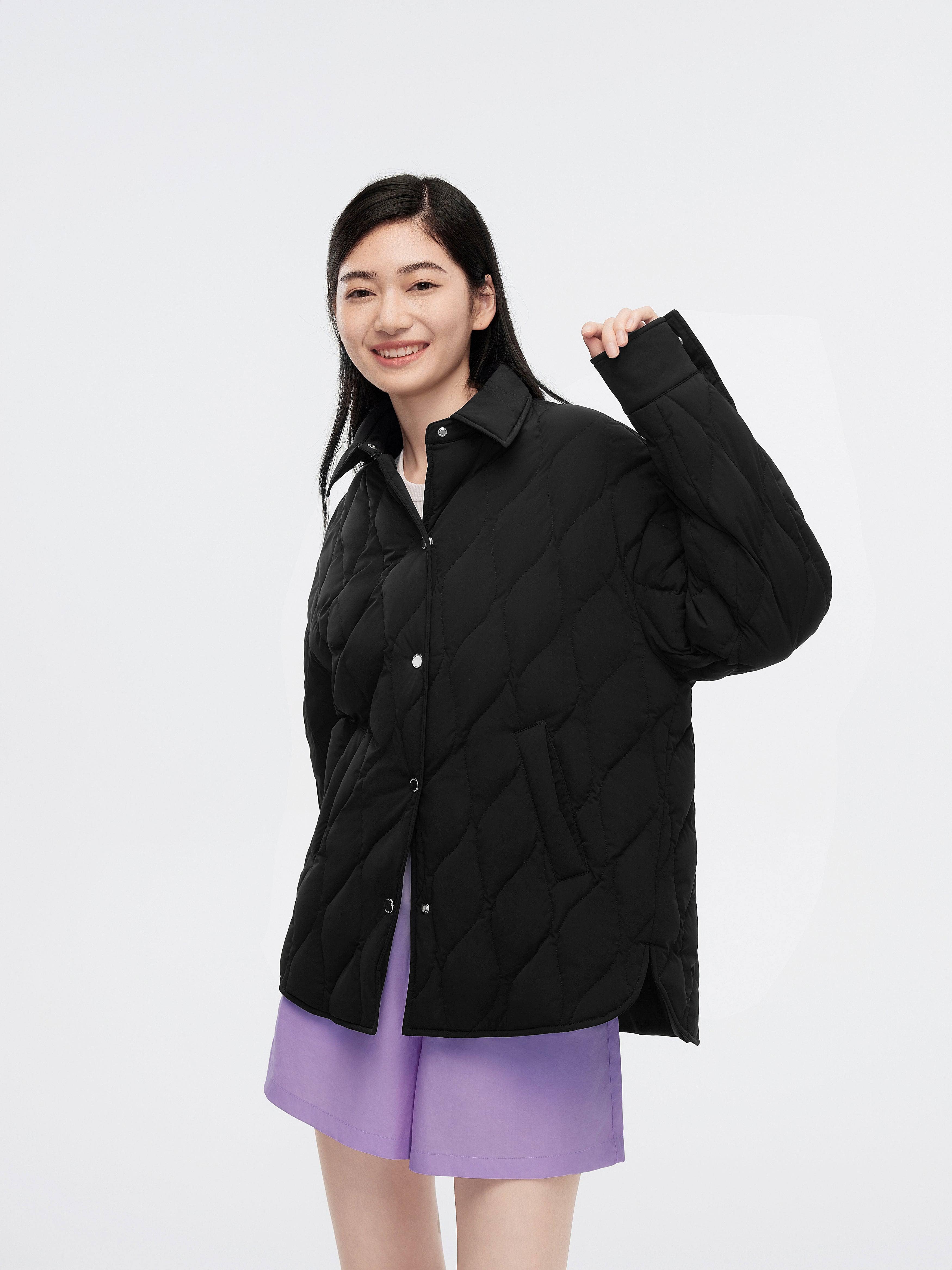 BOSIDENG 2024 Women's Down Shacket 5308 14 / Black
