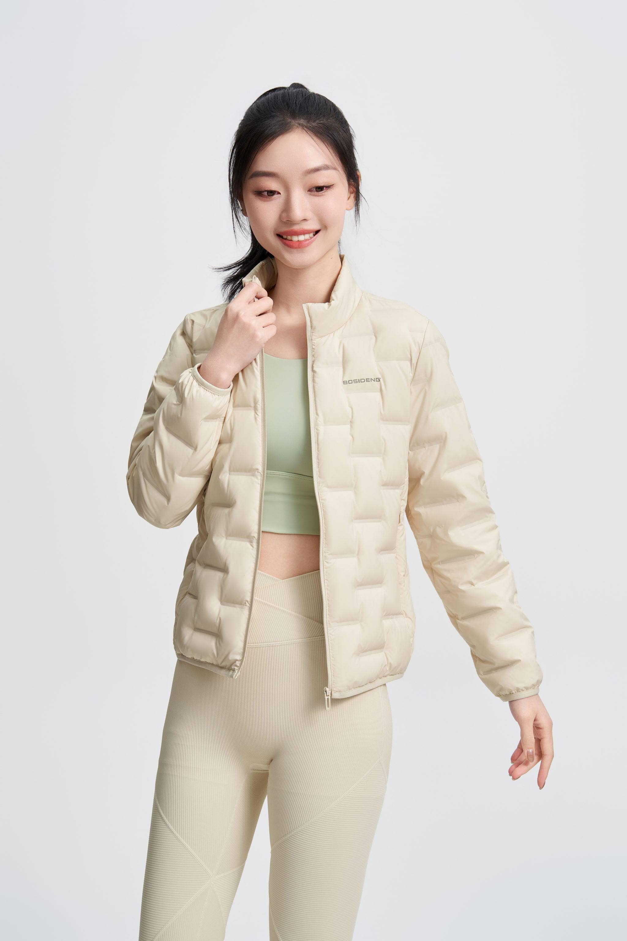BOSIDENG 2024 Women's Goose Down Weightless Packable Jacket 1034 4 / Cream
