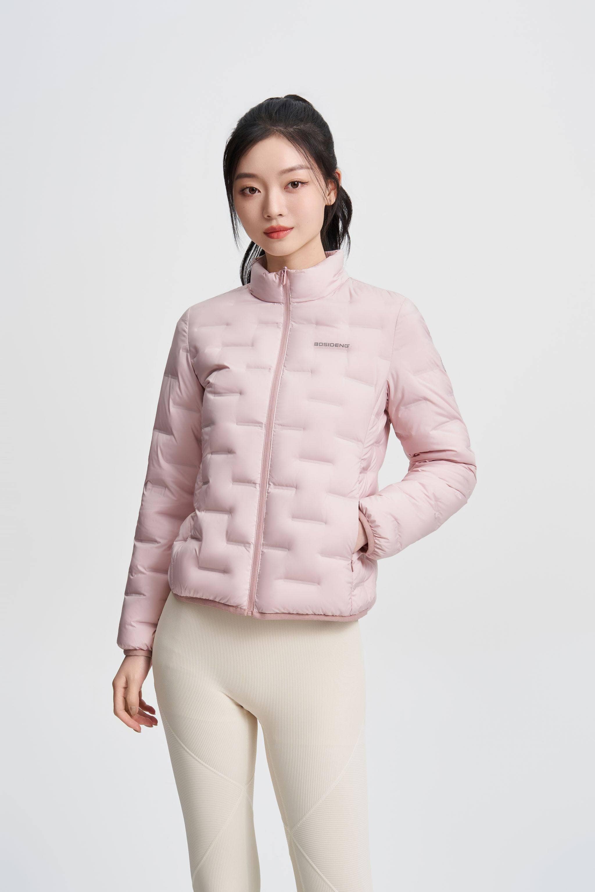 BOSIDENG 2024 Women's Goose Down Weightless Packable Jacket 1034 4 / Pinkish Tan
