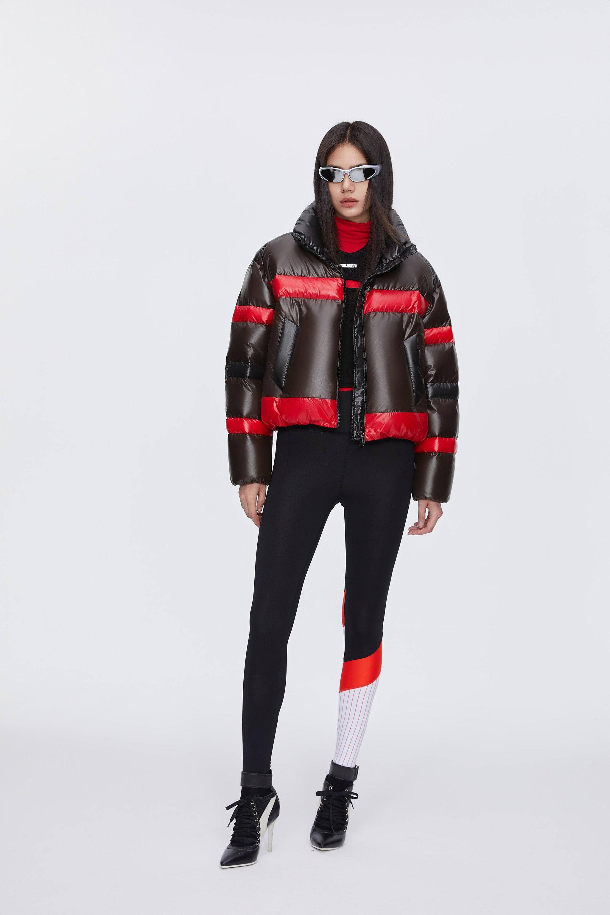 BOSIDENG 2024 BSD X MSGM cropped funnel neck puffer puffer