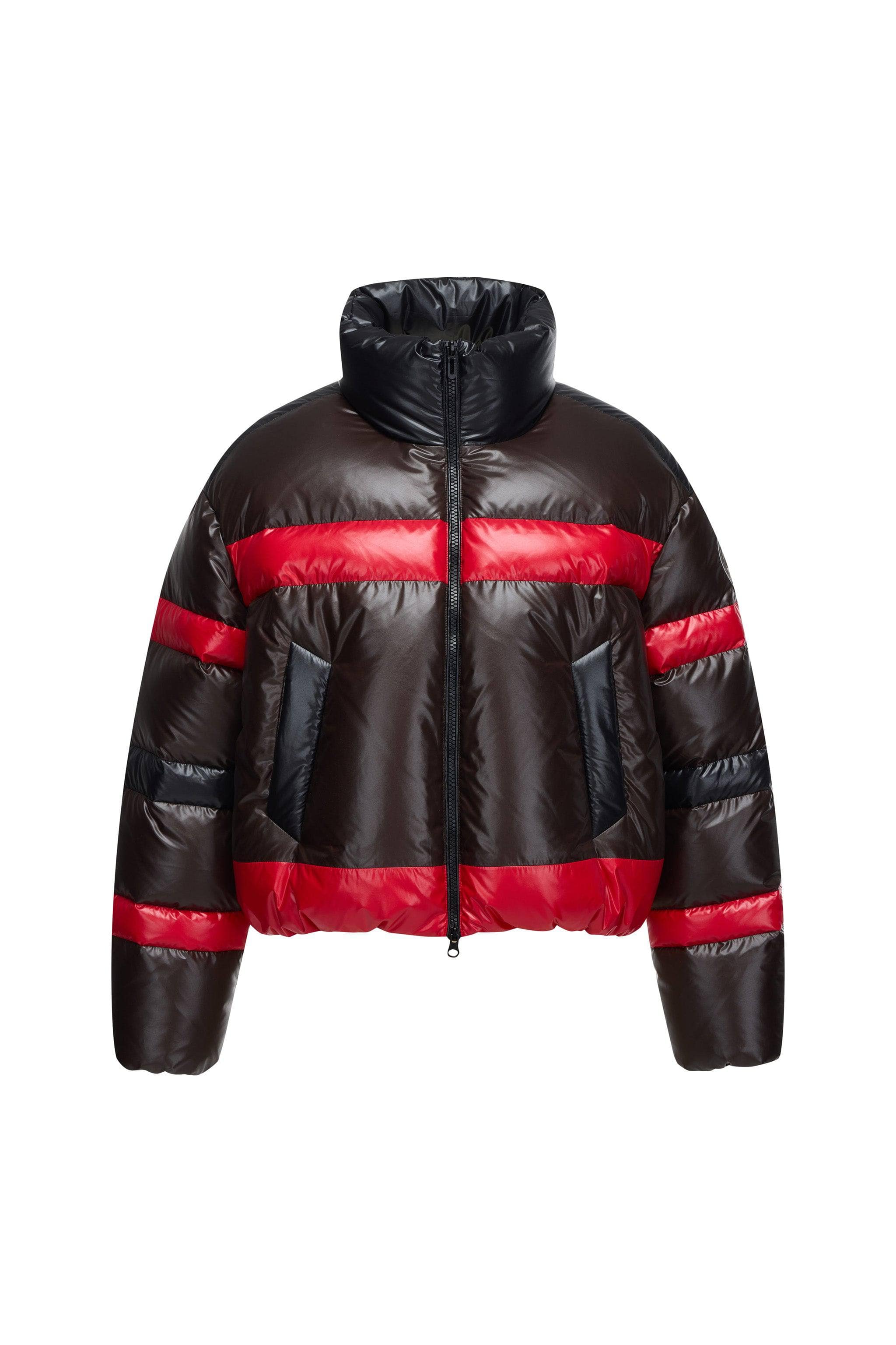 BOSIDENG 2024 BSD X MSGM cropped funnel neck puffer puffer