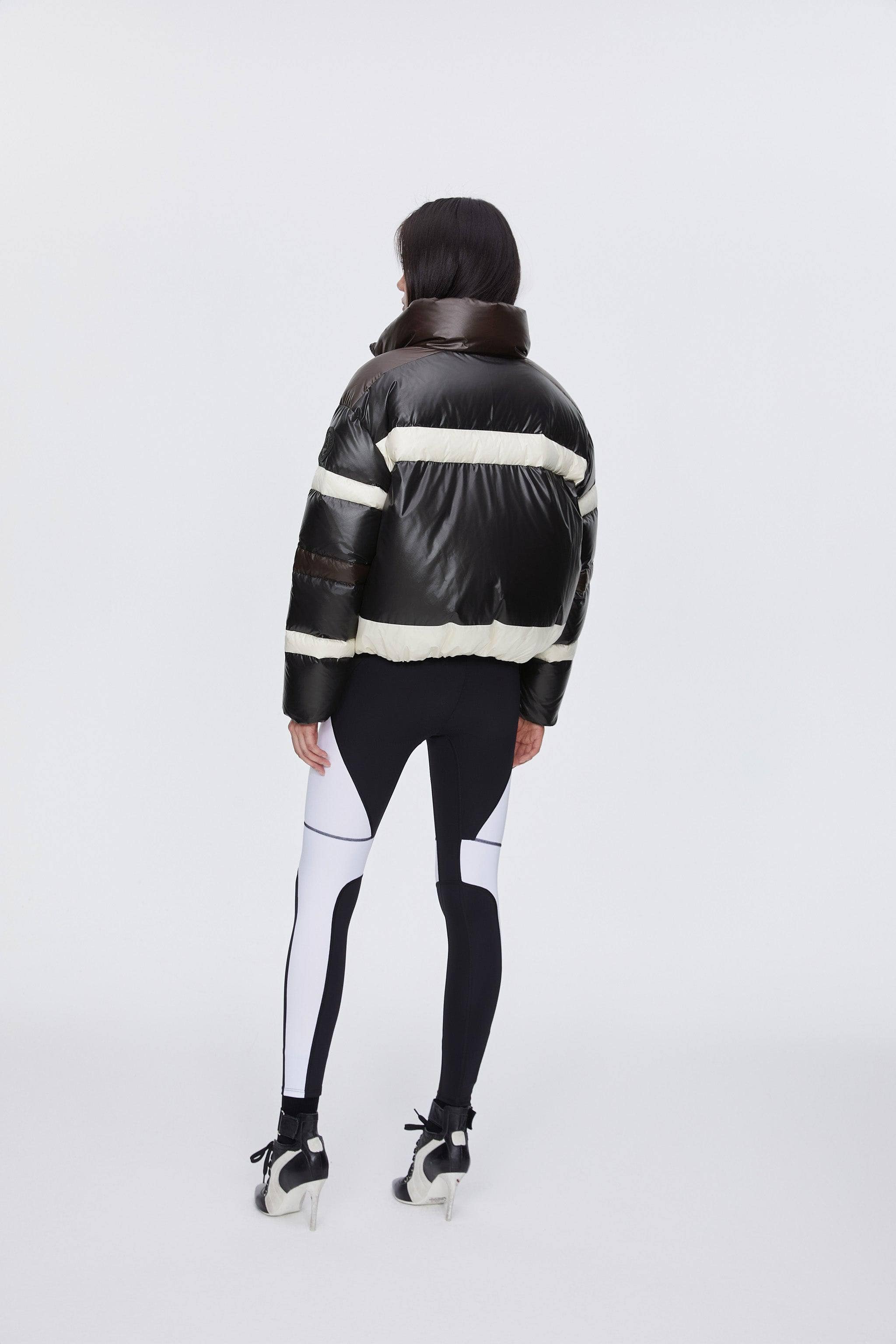 BOSIDENG 2024 BSD X MSGM cropped funnel neck puffer puffer