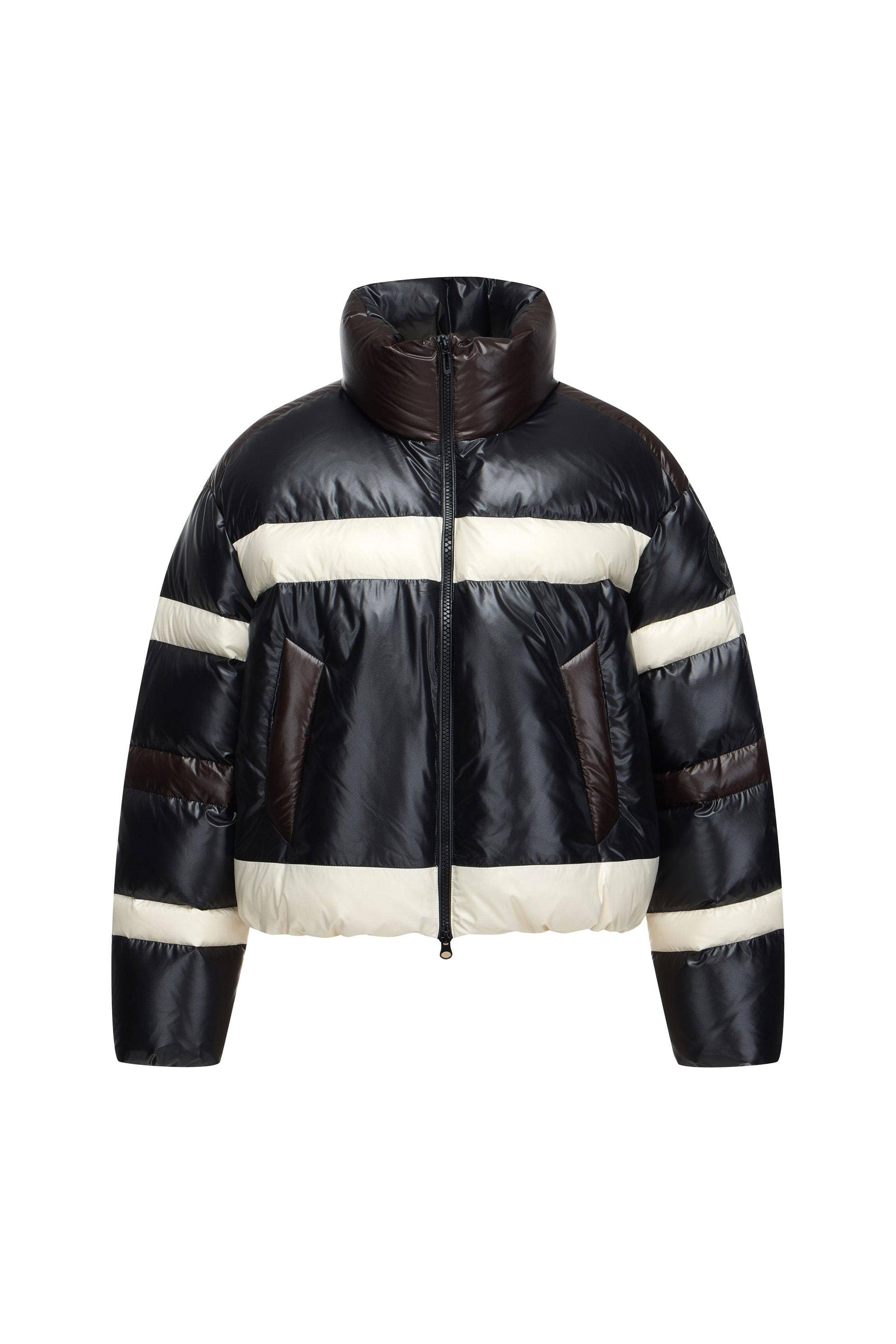 BOSIDENG 2024 BSD X MSGM cropped funnel neck puffer puffer
