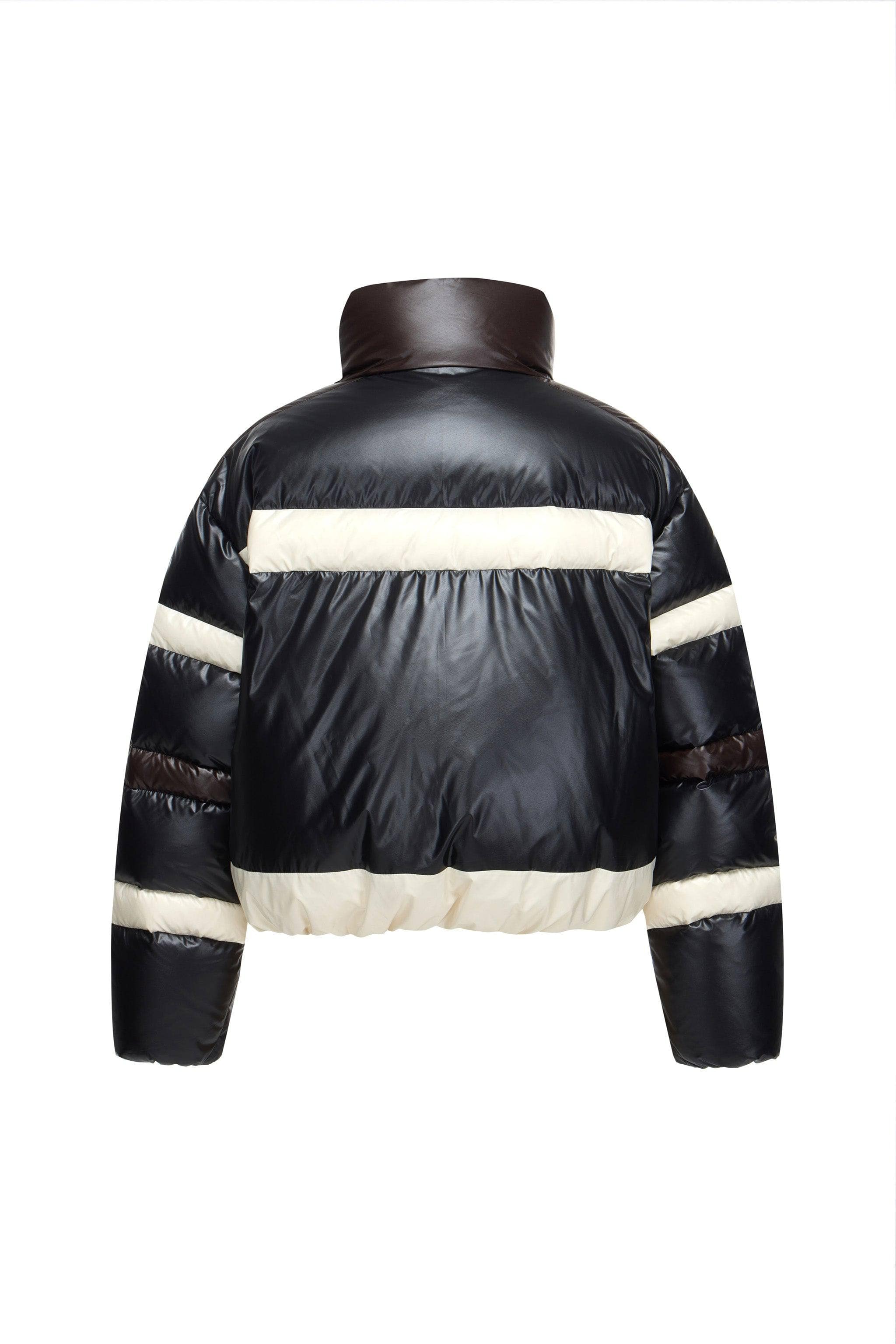 BOSIDENG 2024 BSD X MSGM cropped funnel neck puffer puffer