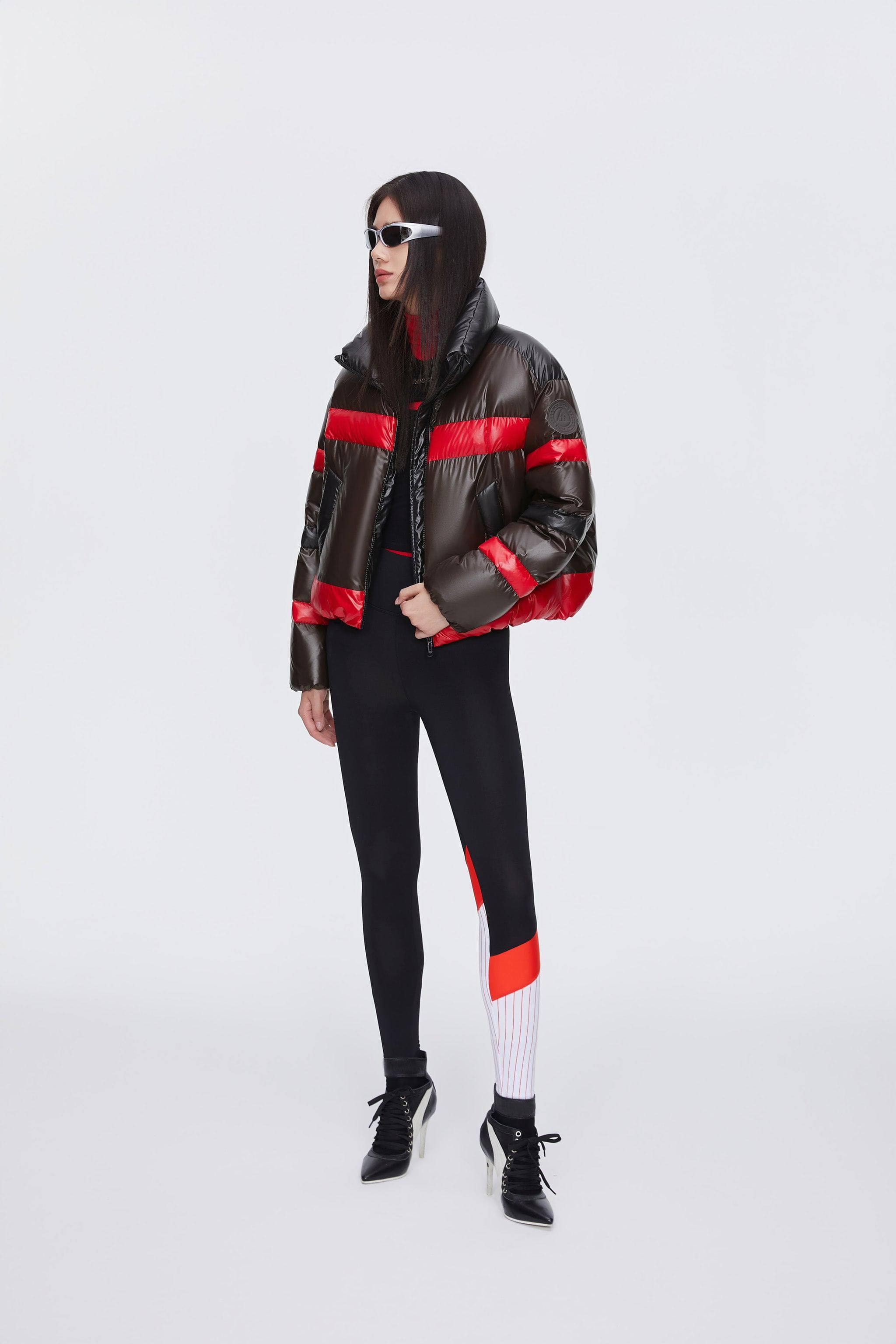 BOSIDENG 2024 BSD X MSGM cropped funnel neck puffer puffer