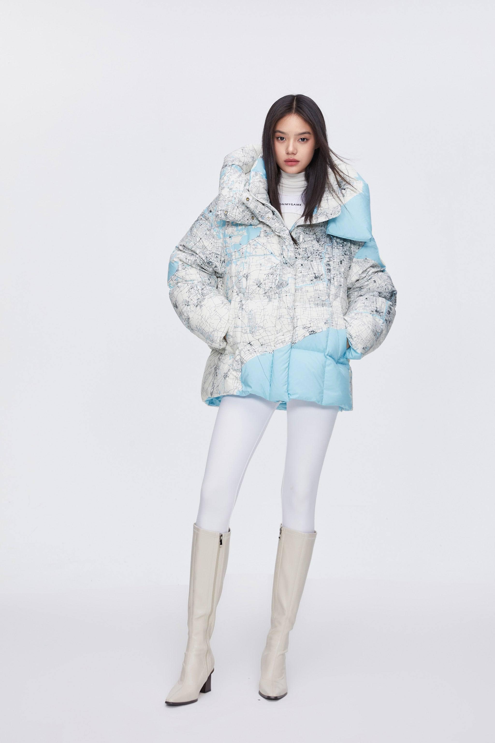 BOSIDENG 2024 BSD X MSGM Oversized Printed Puffer puffer