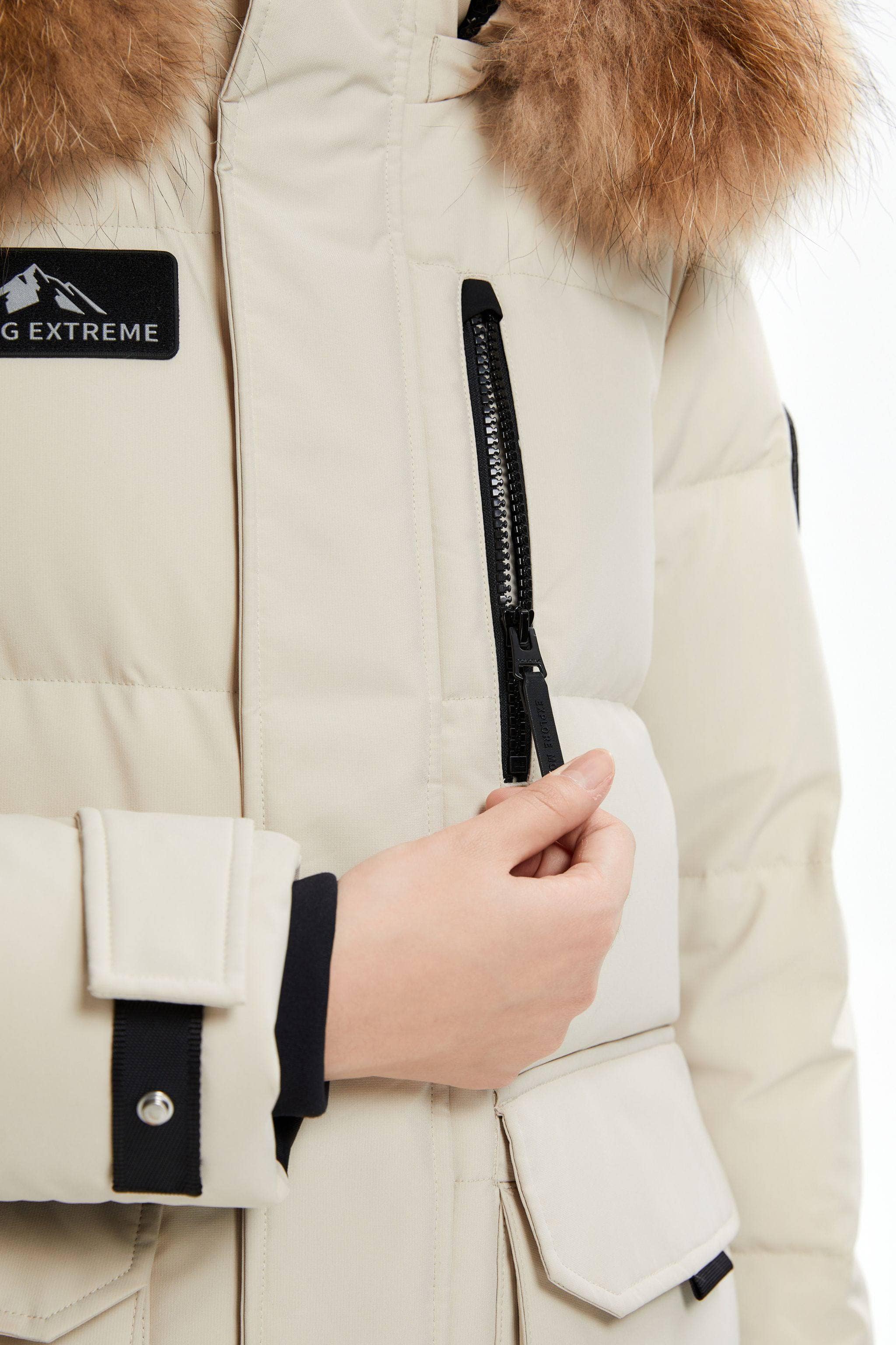 BOSIDENG 2024 Classic Extreme Full Length Goose Down Parka Fur Hood Parka