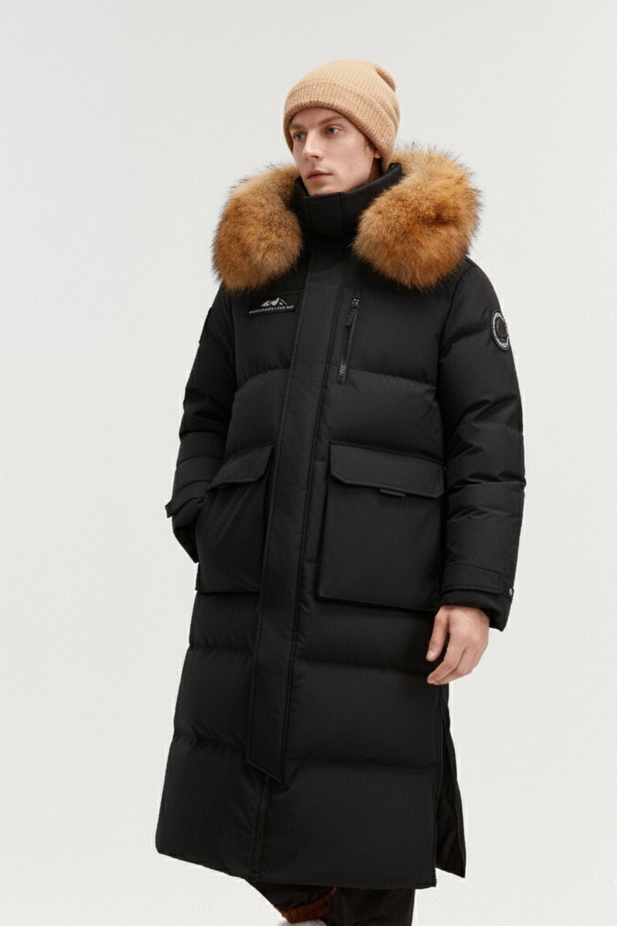 BOSIDENG 2024 Classic Extreme Full Length Goose Down Parka Fur Hood Parka