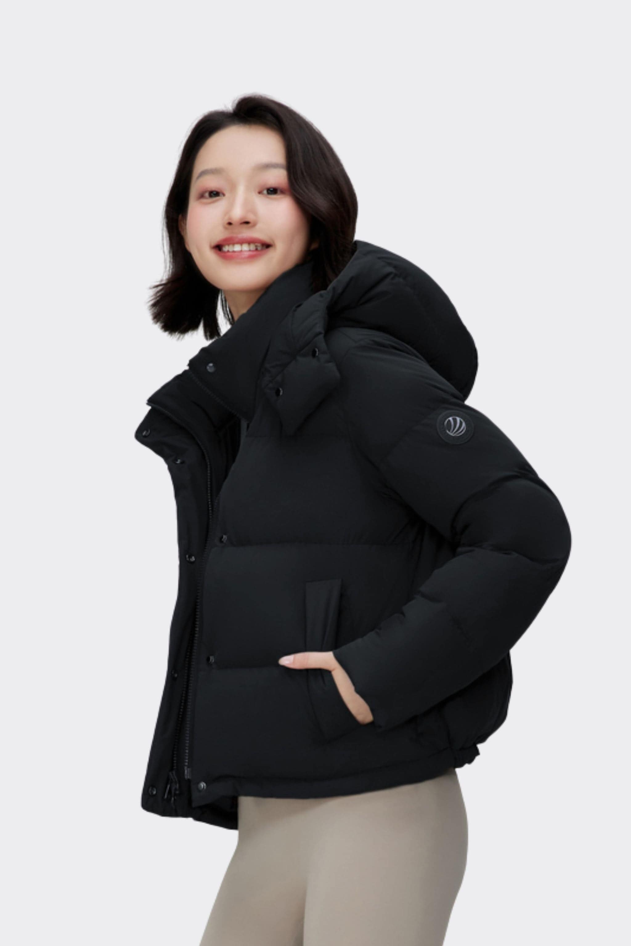 BOSIDENG 2024 Comfy Women's Down Jacket With Detachable Hood Jackets