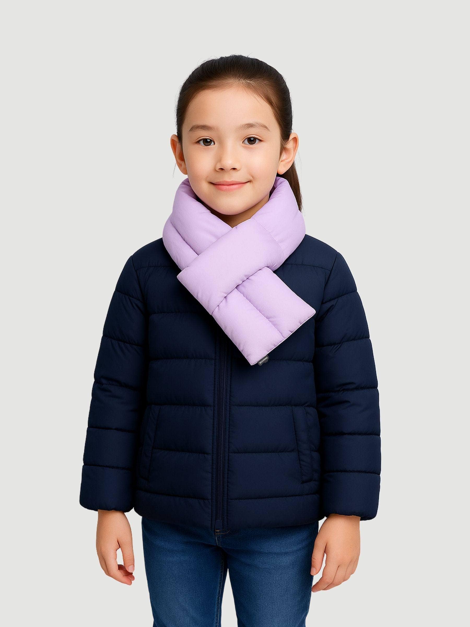 BOSIDENG 2024 Junior Multi-Layer System Down Scarf 0020 Ice Purple / One Size