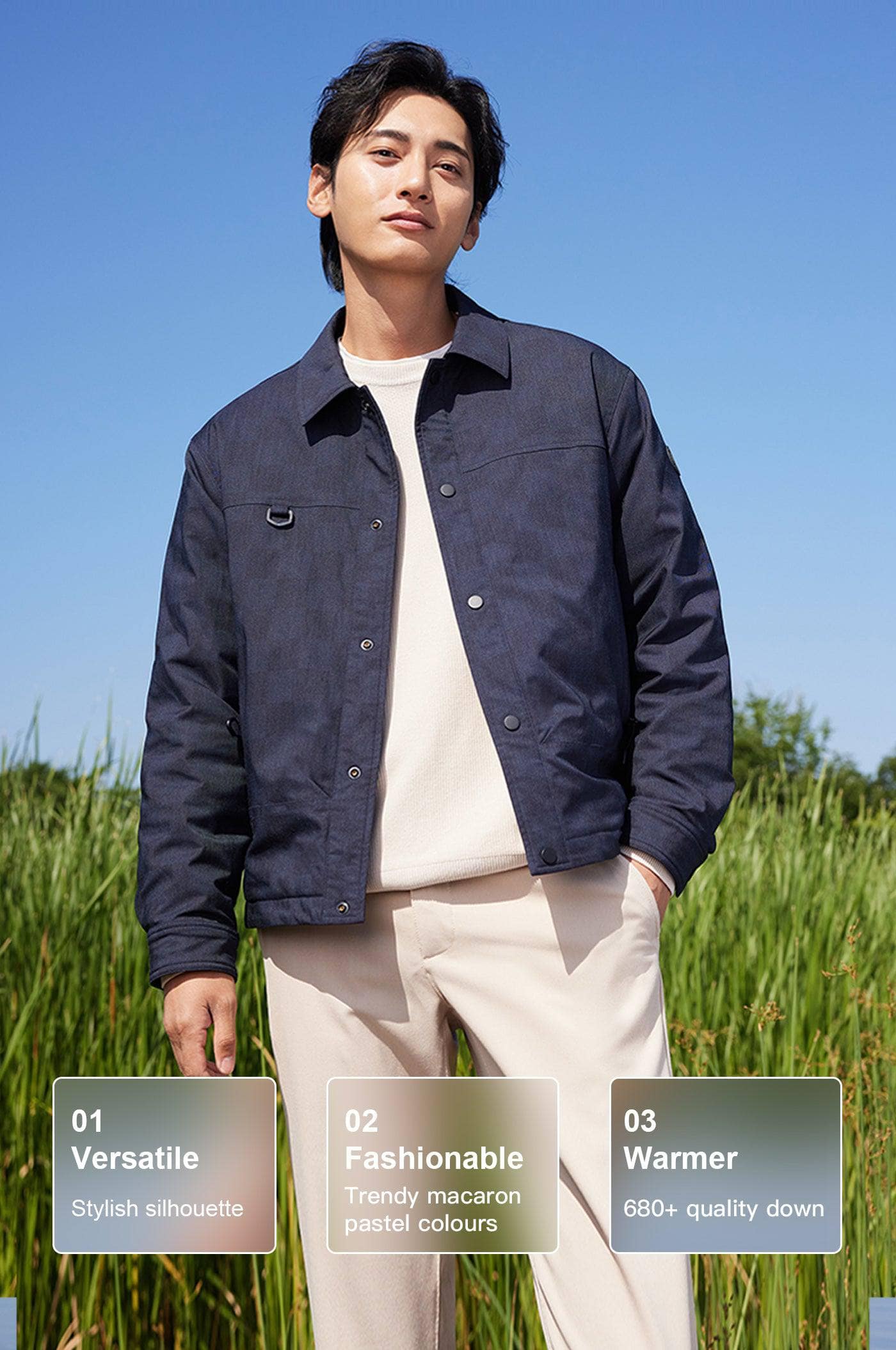 BOSIDENG 2024 Men's Down Shacket 5313