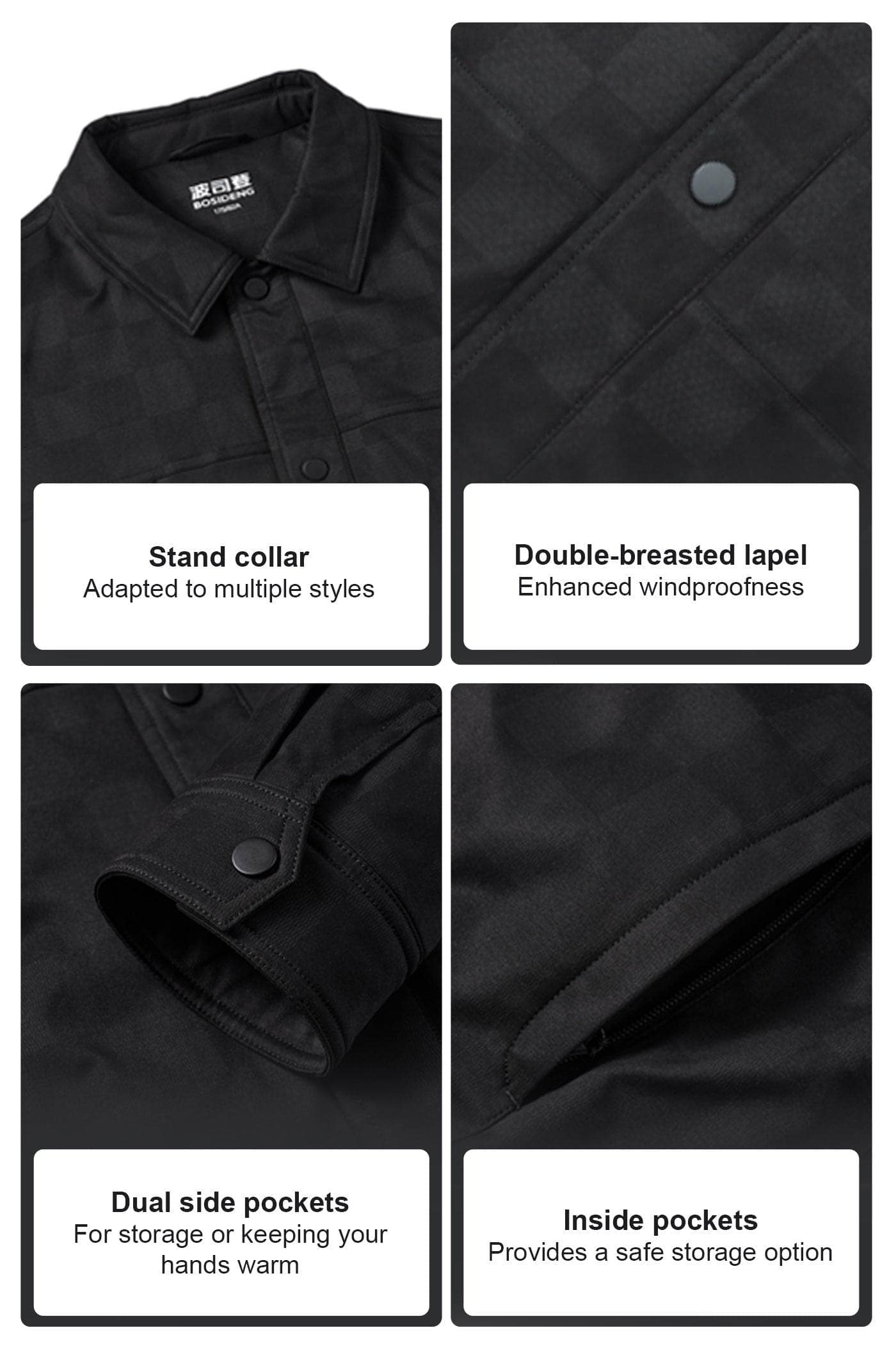BOSIDENG 2024 Men's Down Shacket 5313