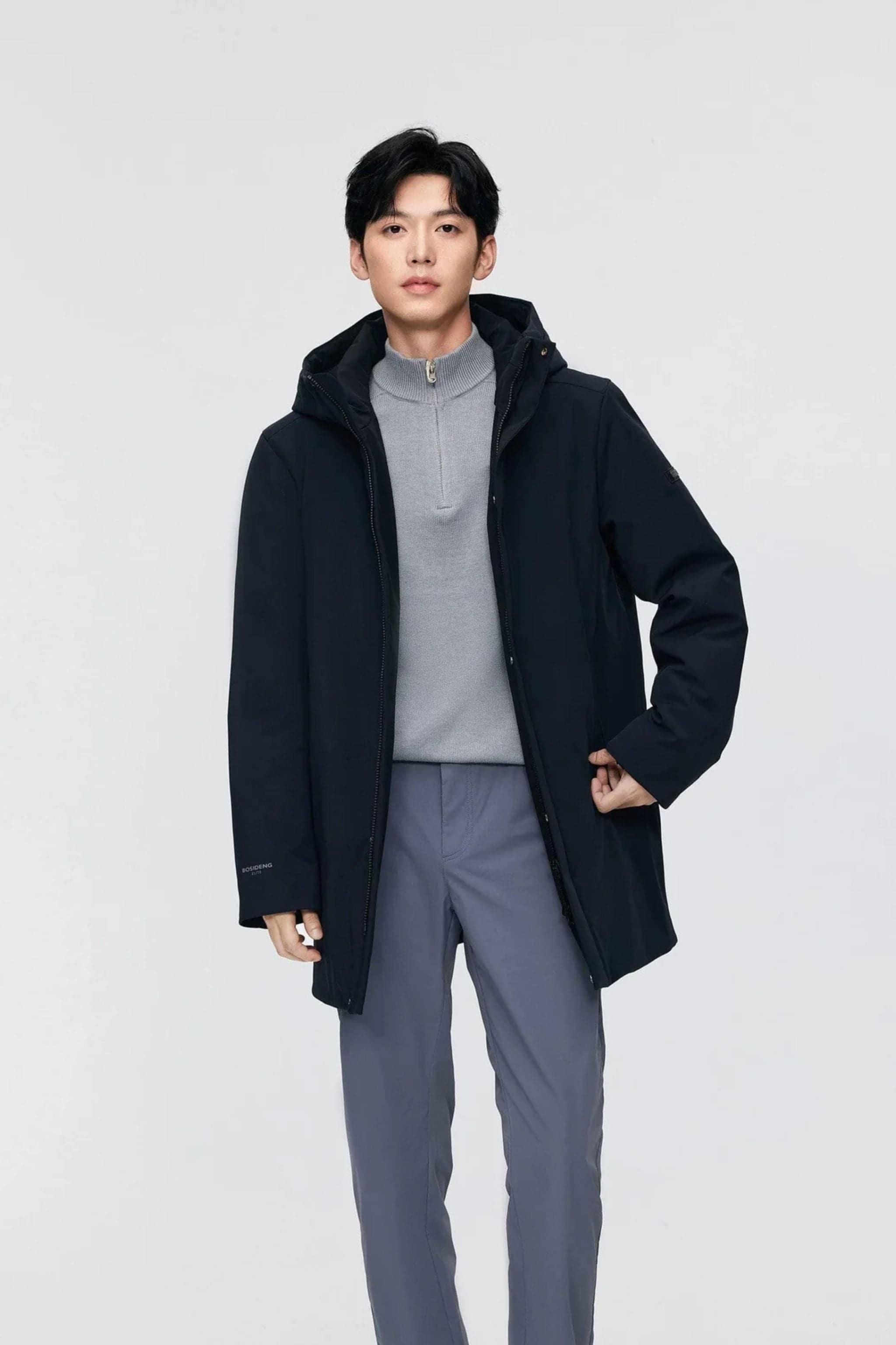 BOSIDENG 2024 Men's Middle Length Goose Down Coat Coats