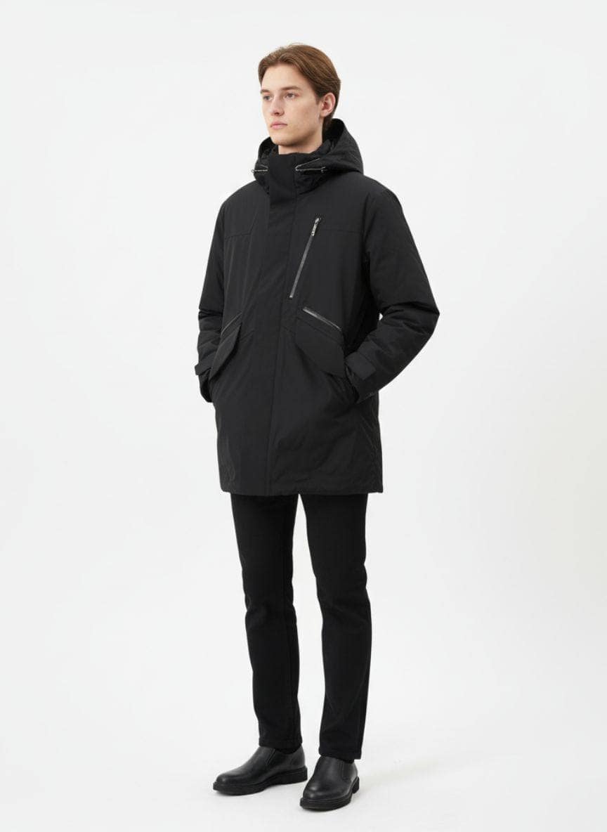 BOSIDENG 2024 Men's Middle Length Relaxed Goose Down Jacket Jackets