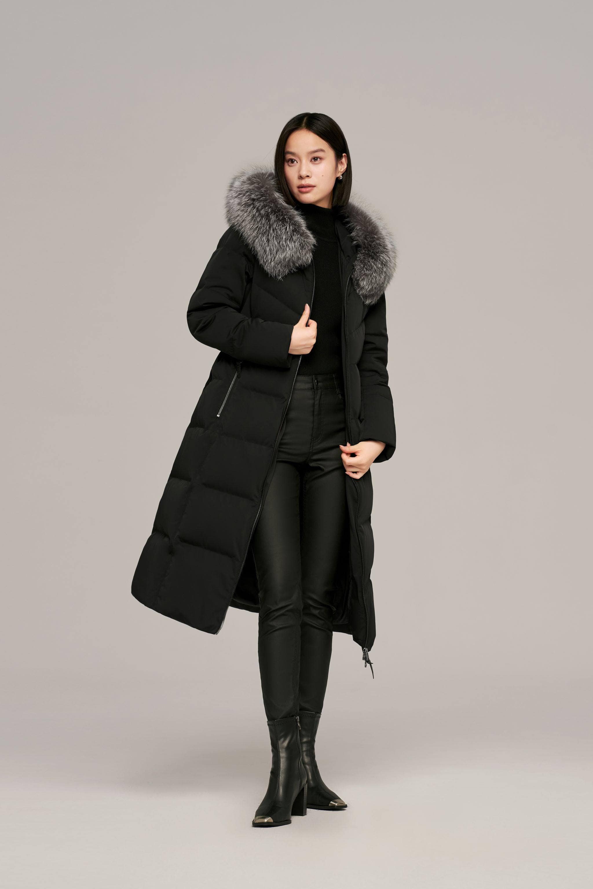 BOSIDENG 2024 Premium Business Women's Long Goose Down Coat Jackets
