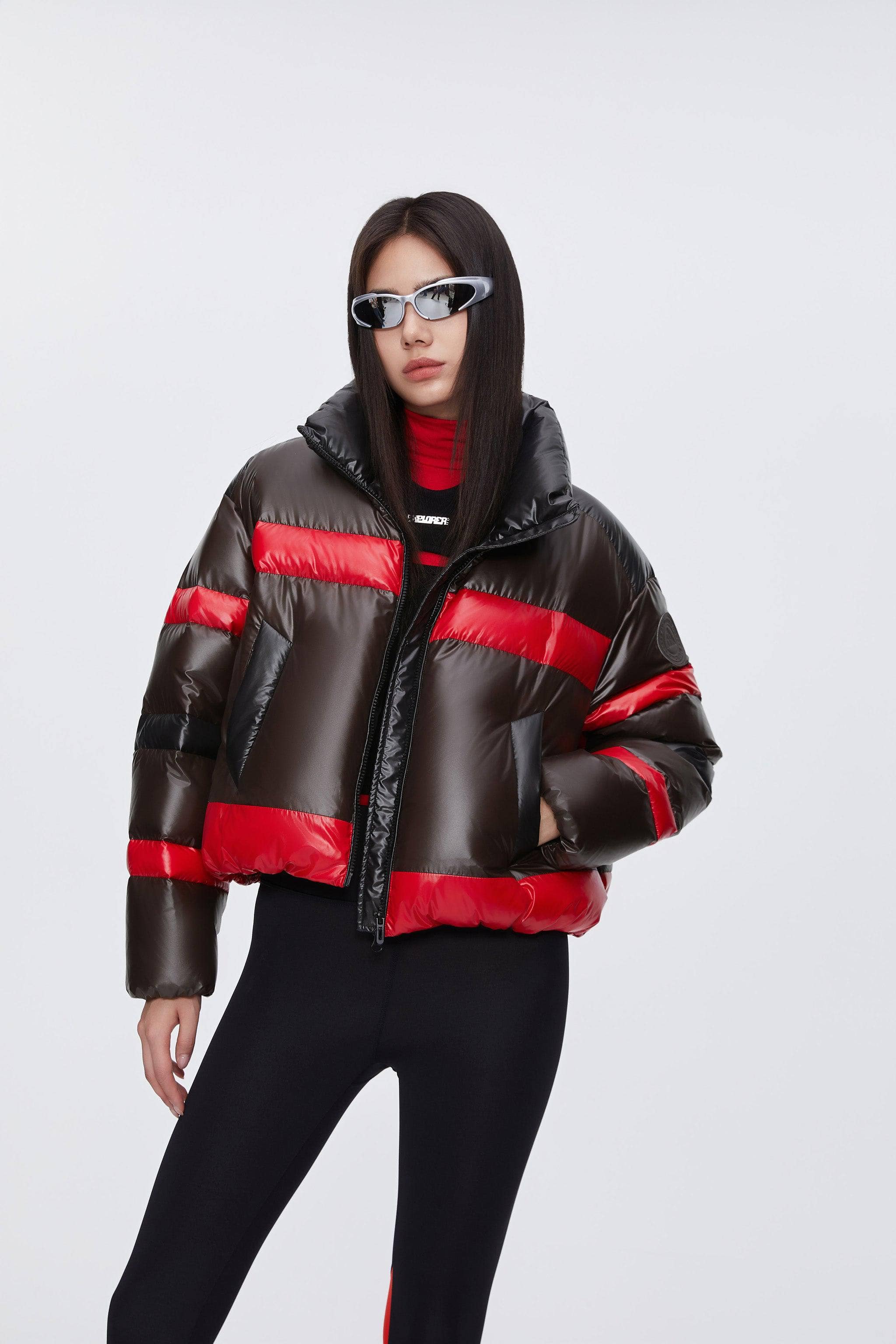 BOSIDENG 2024 BSD X MSGM cropped funnel neck puffer puffer Red / 4