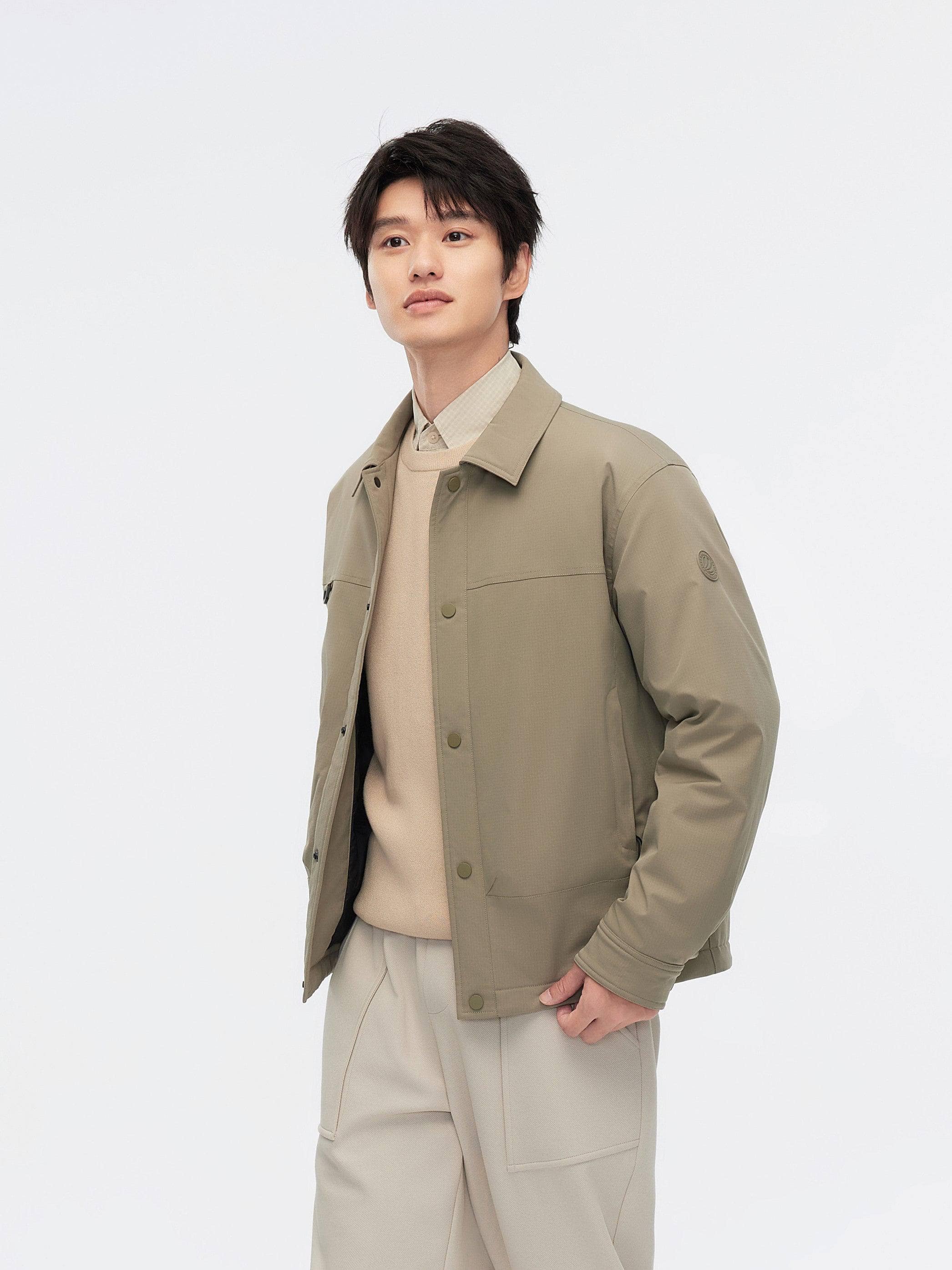 BOSIDENG 2024 Men's Down Shacket 5313 S / Cardamon Green
